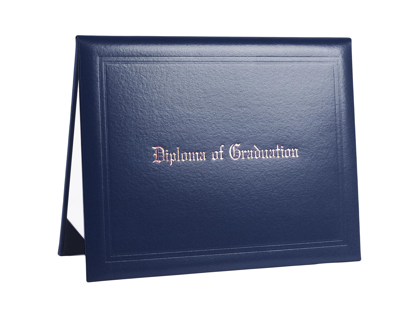UIALECG Imprinted Diploma Cover 8.5 x 11, Leatherette Padded Style B, Navy