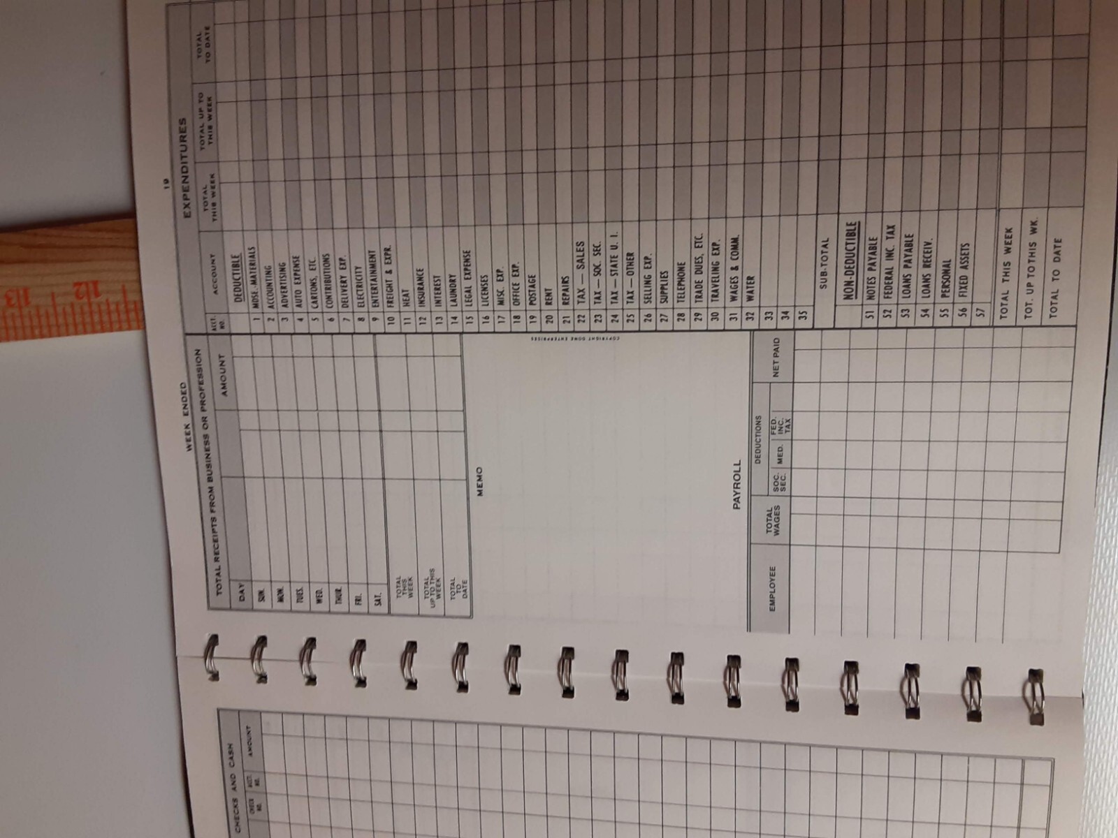 Vintage Dome Simplified Weekly Bookkeeping Record No 600 Ledger brown