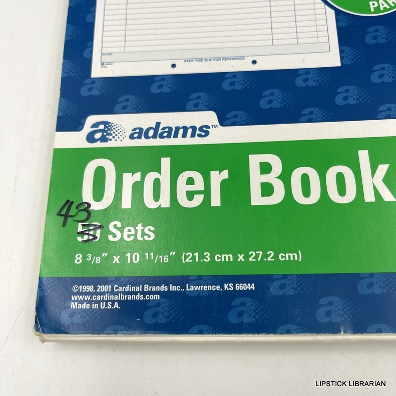 Adams Order Sales Book 2-Part Carbonless 199 Sets DC1182 8 3/8″ x 10 11 in