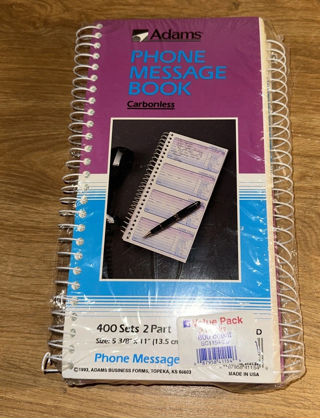 1993 Vintage ADAMS PHONE MESSAGE BOOK CARBONLESS 2 PACK 800 COUNT NEW SEALED