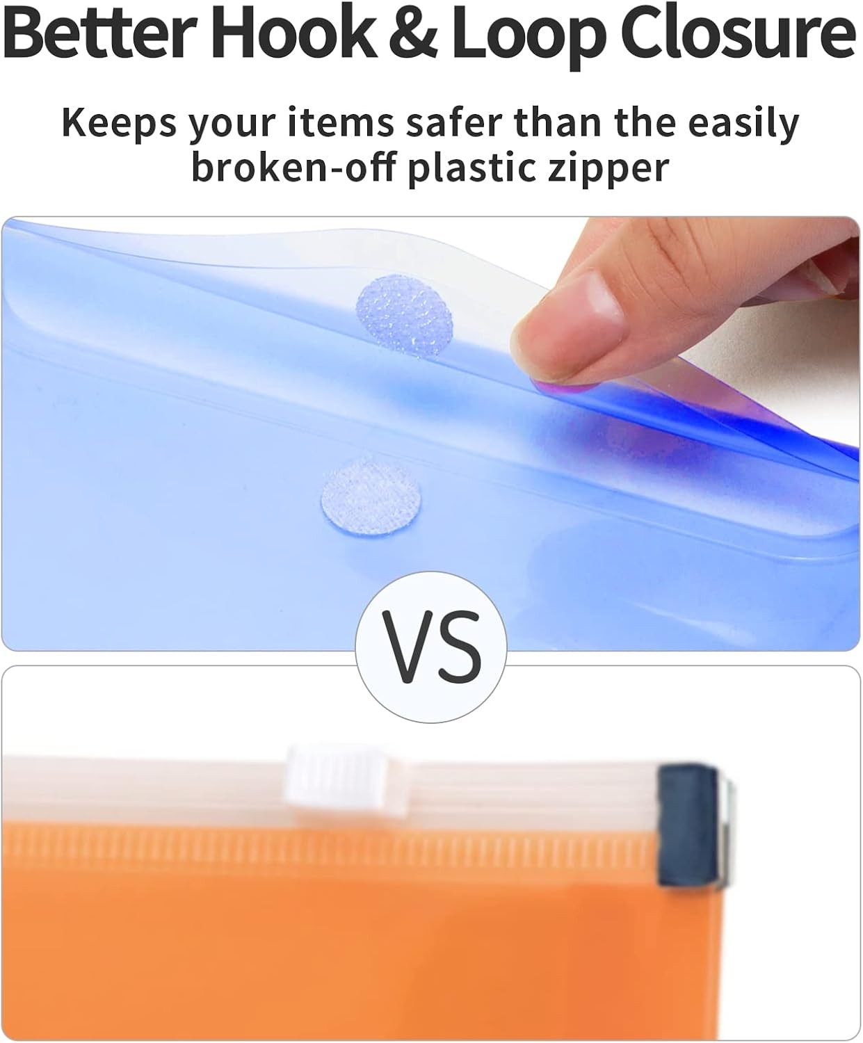 24 Pack A6 Plastic Pencil Pouch, Clear File Envelopes with Label Pocket, School