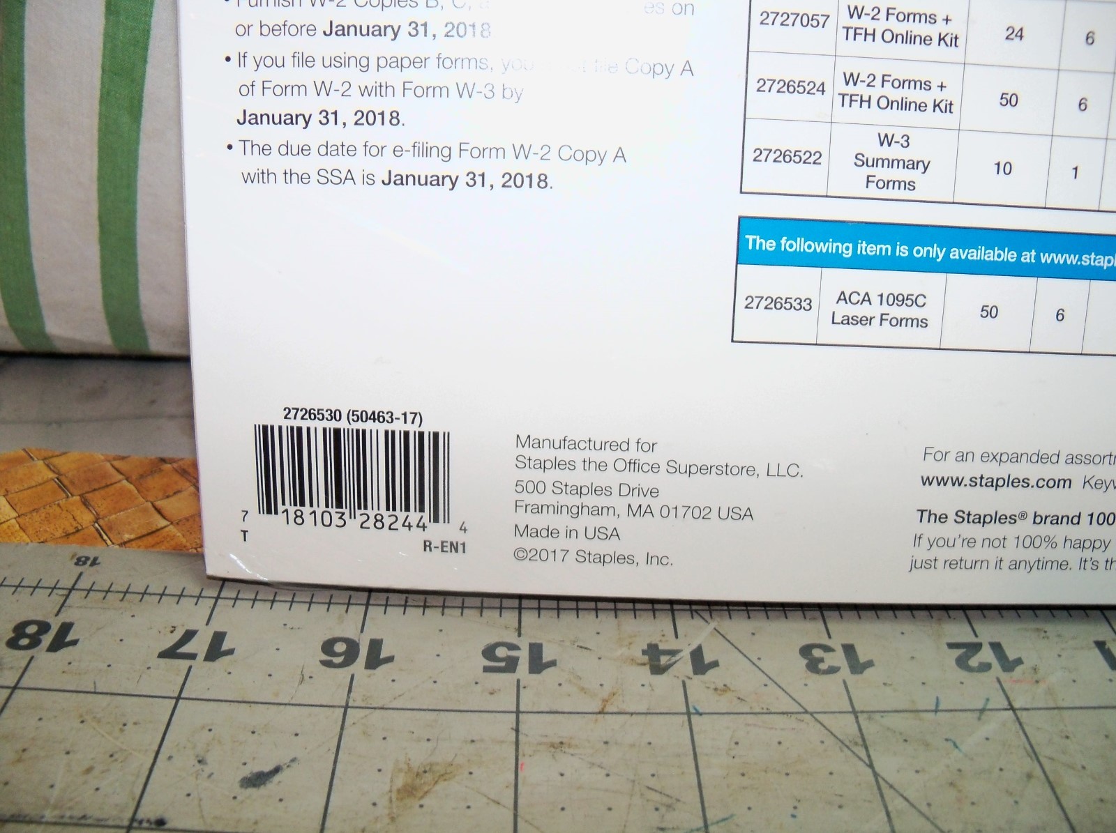 50 Count Pack of Staples 2017 IRS Tax W-2 6-Part Form Sets Brand New PC / Mac W2