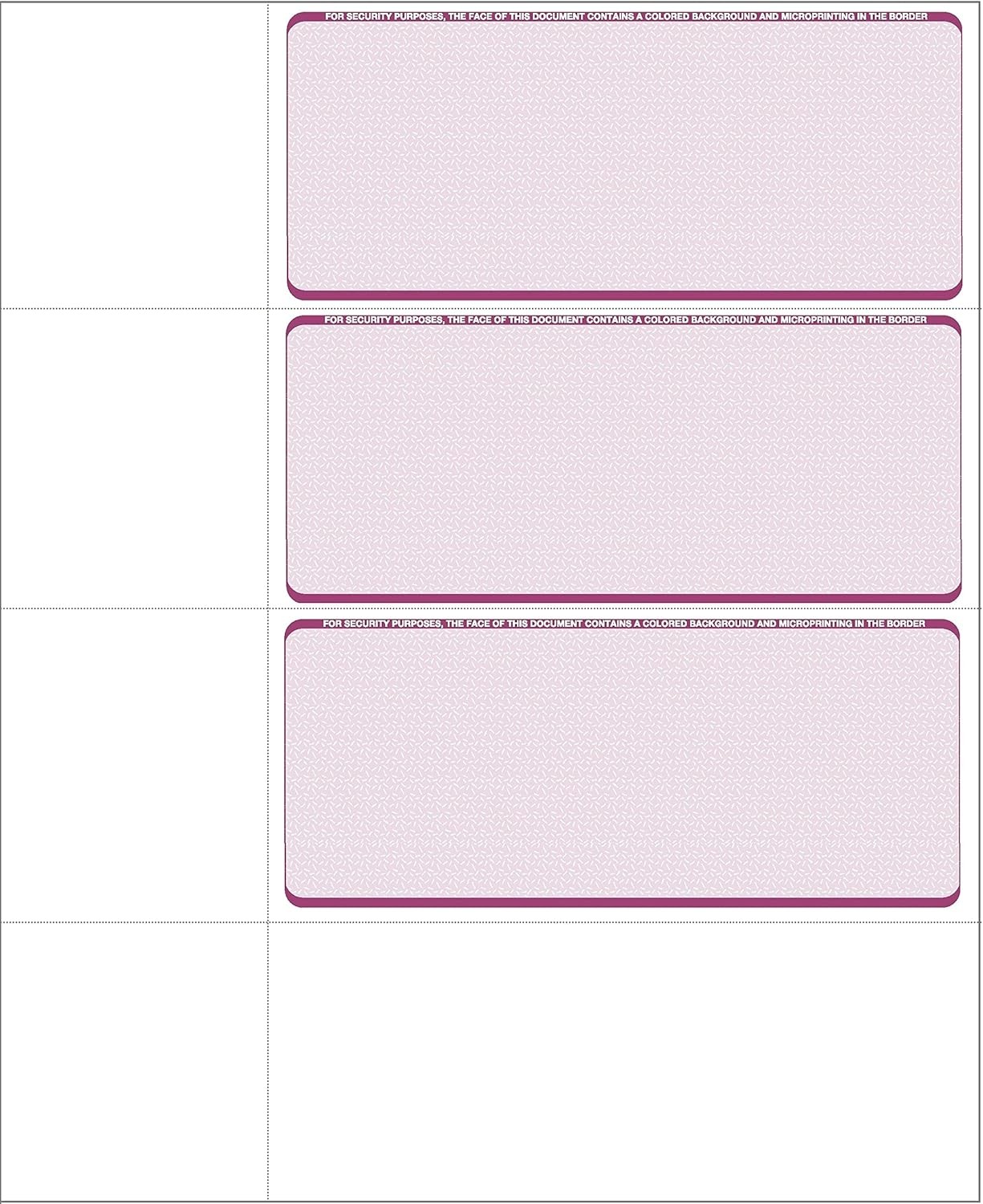 Computer Check Paper – Blank Personal Wallet Checks 3 on a Page – Compatible Wi