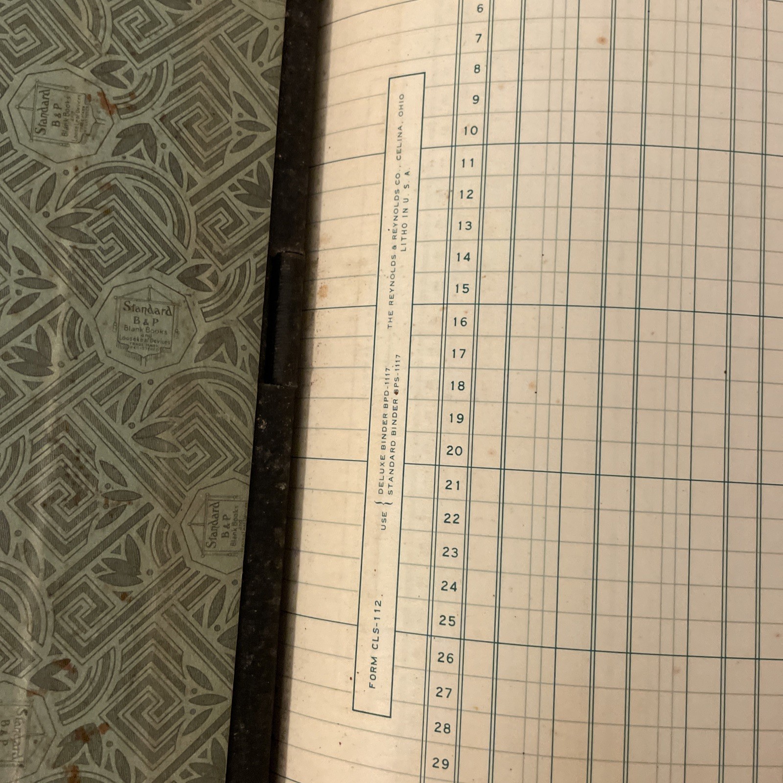 Standard Boorum & Pease No. 227-1/2 Two Post Hinge Black 15×12 Ledger Paper