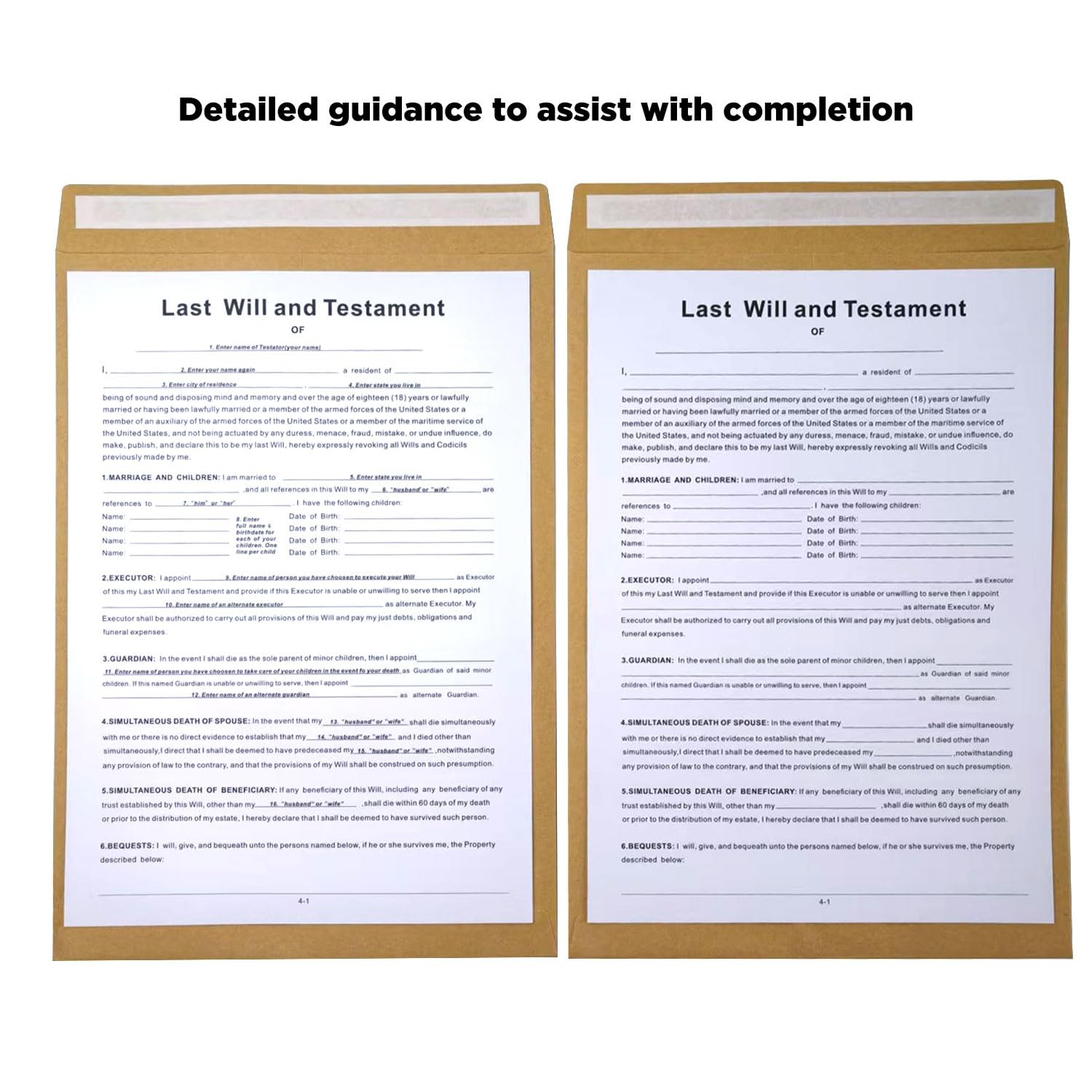 Last Will and Testament Kit, Joyfulmap Simple Forms – Includes3 Blank…