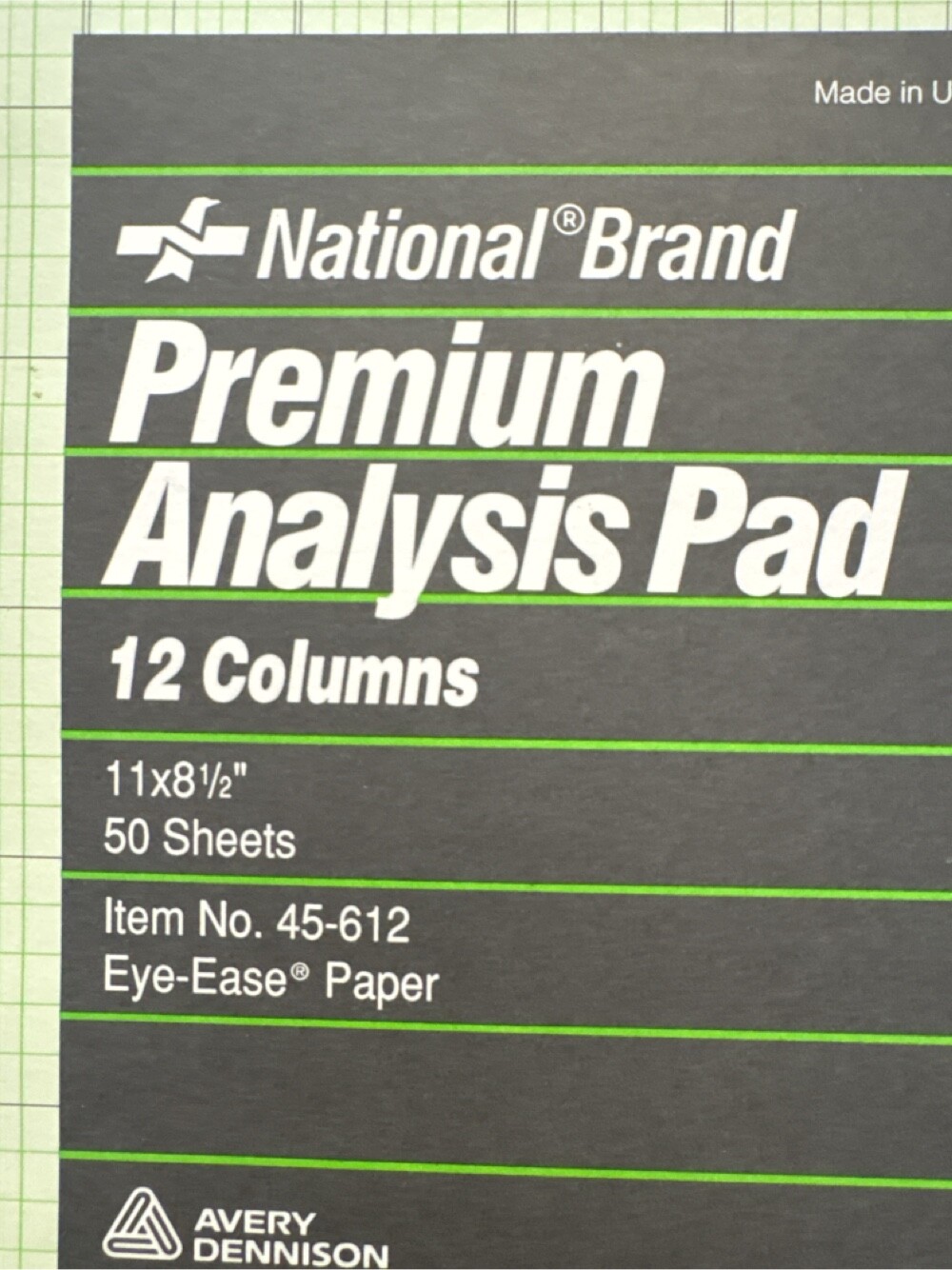 3 vintage Analysis Pad Sheets notebook form 12 column and 6 column partial used