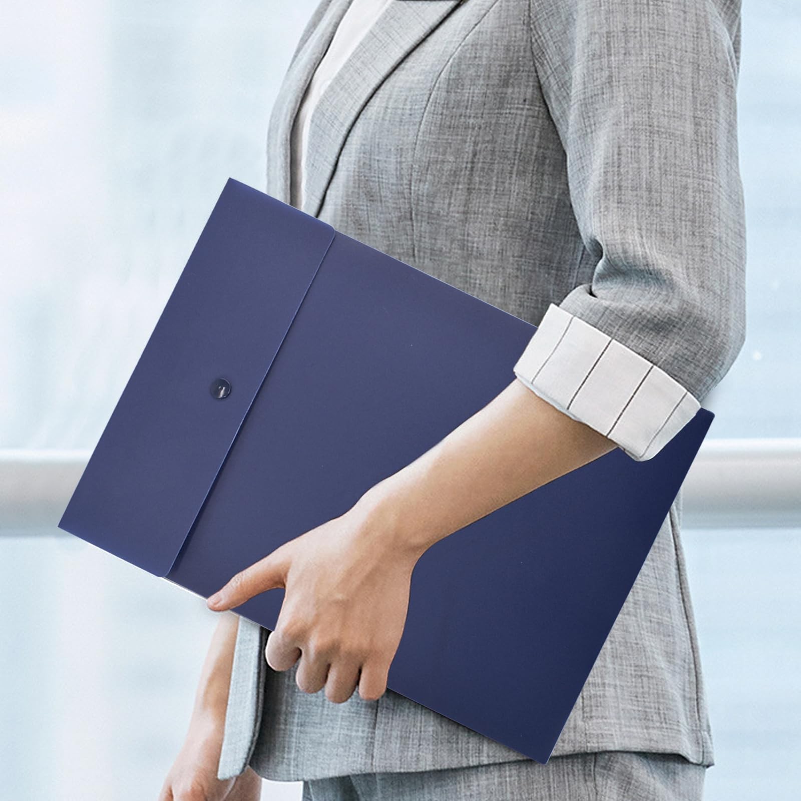 VANRA Vertical File Folders Poly Filing Envelope Plastic Project Navy Blue