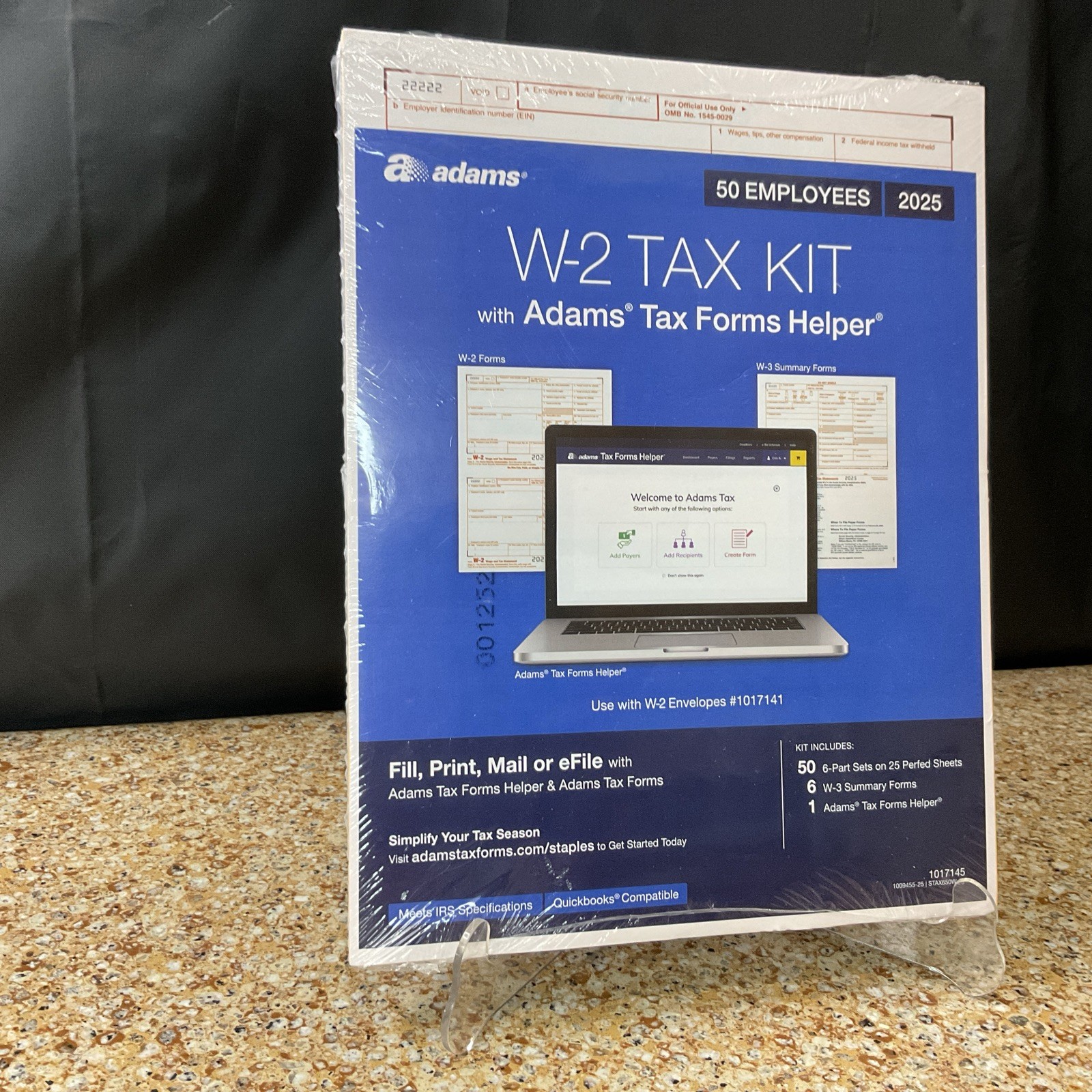 Adams W-2 Tax Kit Forms 2025 6-Part Kit for 50 Recipients Includes 6 W-3 Forms