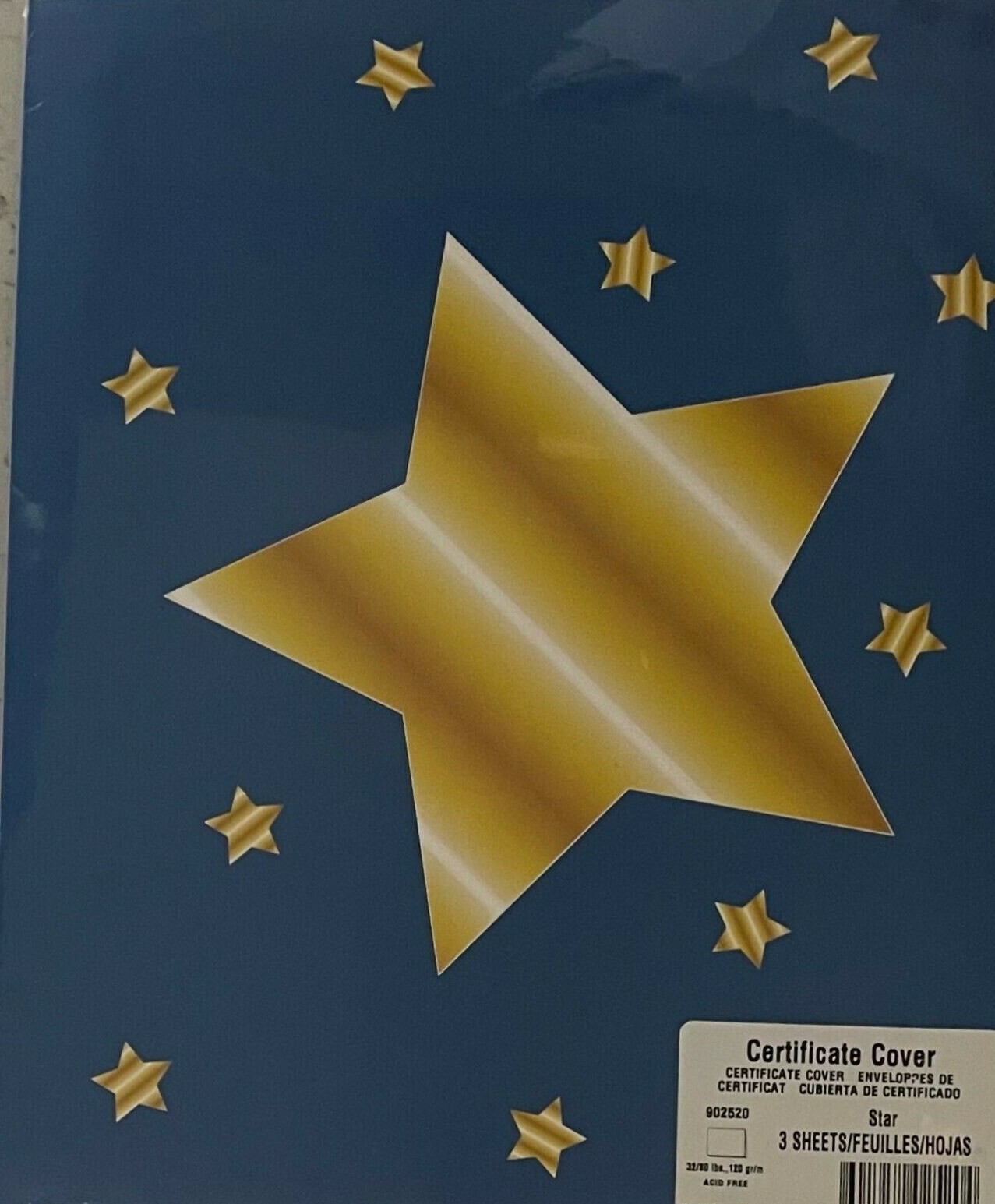 Great Papers Blue with Yellow Gold Stars Certificate Covers 902520 (3 pack)