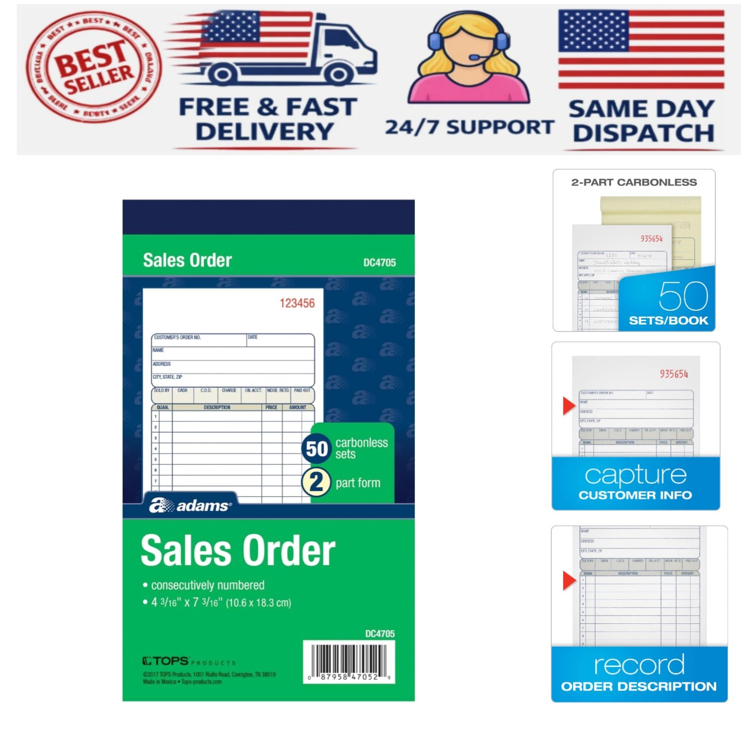Compact 2-Part Carbonless Order Book – Perfect for Small Business Invoicing
