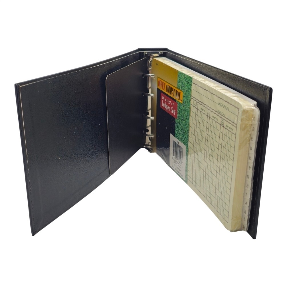 Vintage Ledger Binder 4 Ring Hardcover A-Z Tabs Office Companion / Walmart NOS