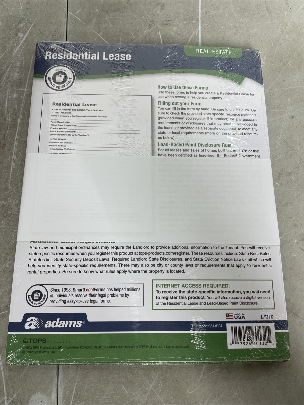 Adams Residential Lease Forms Complete Kit Printable and Fillable Templates 48ct