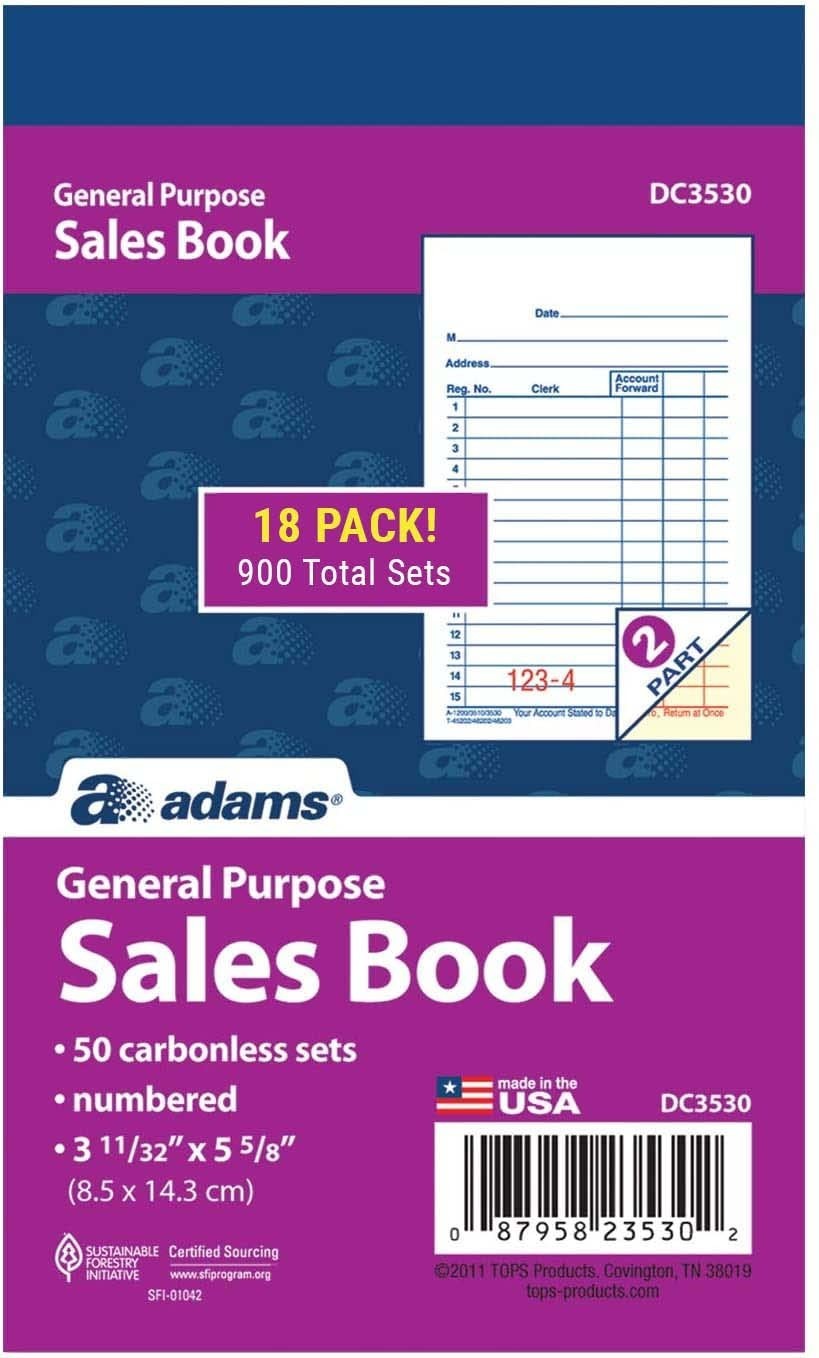 General Purpose Sales Books – Case of 18, Ideal for Record Keeping & Transaction