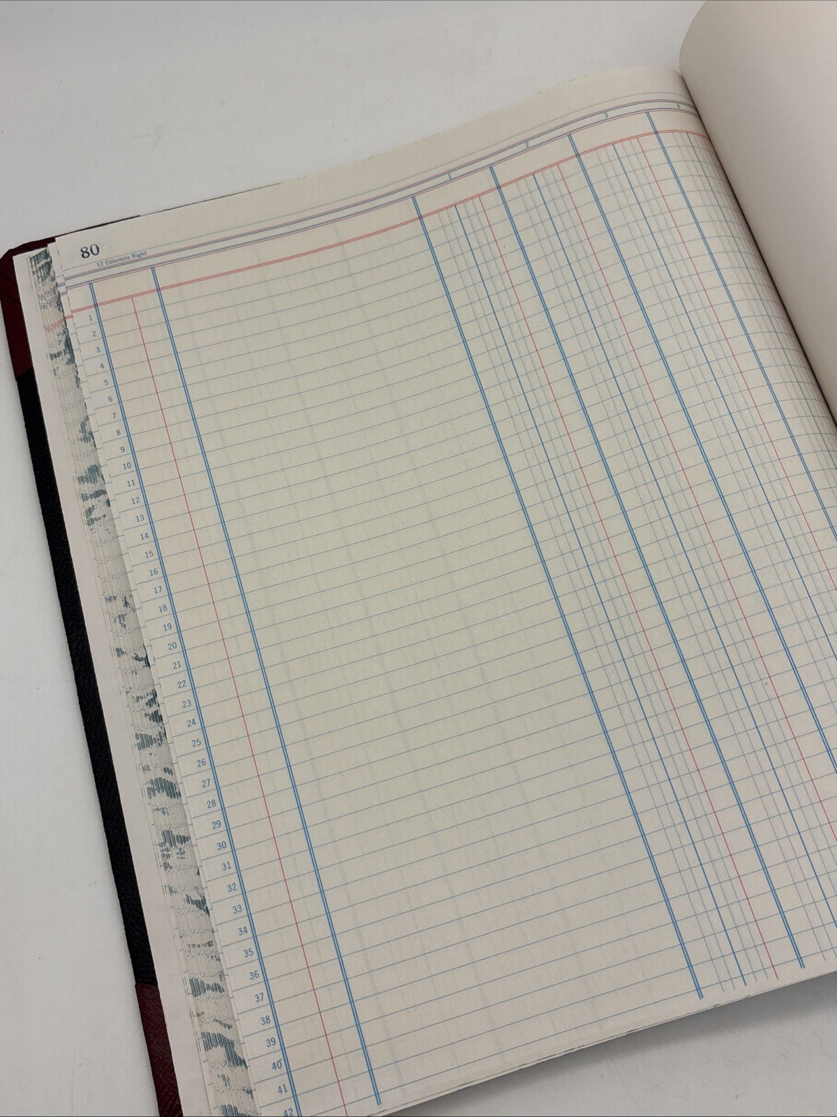 VTG Boorum Columnar Accounting Book 12 Column Black Cover 80 Pages 1602 1/2