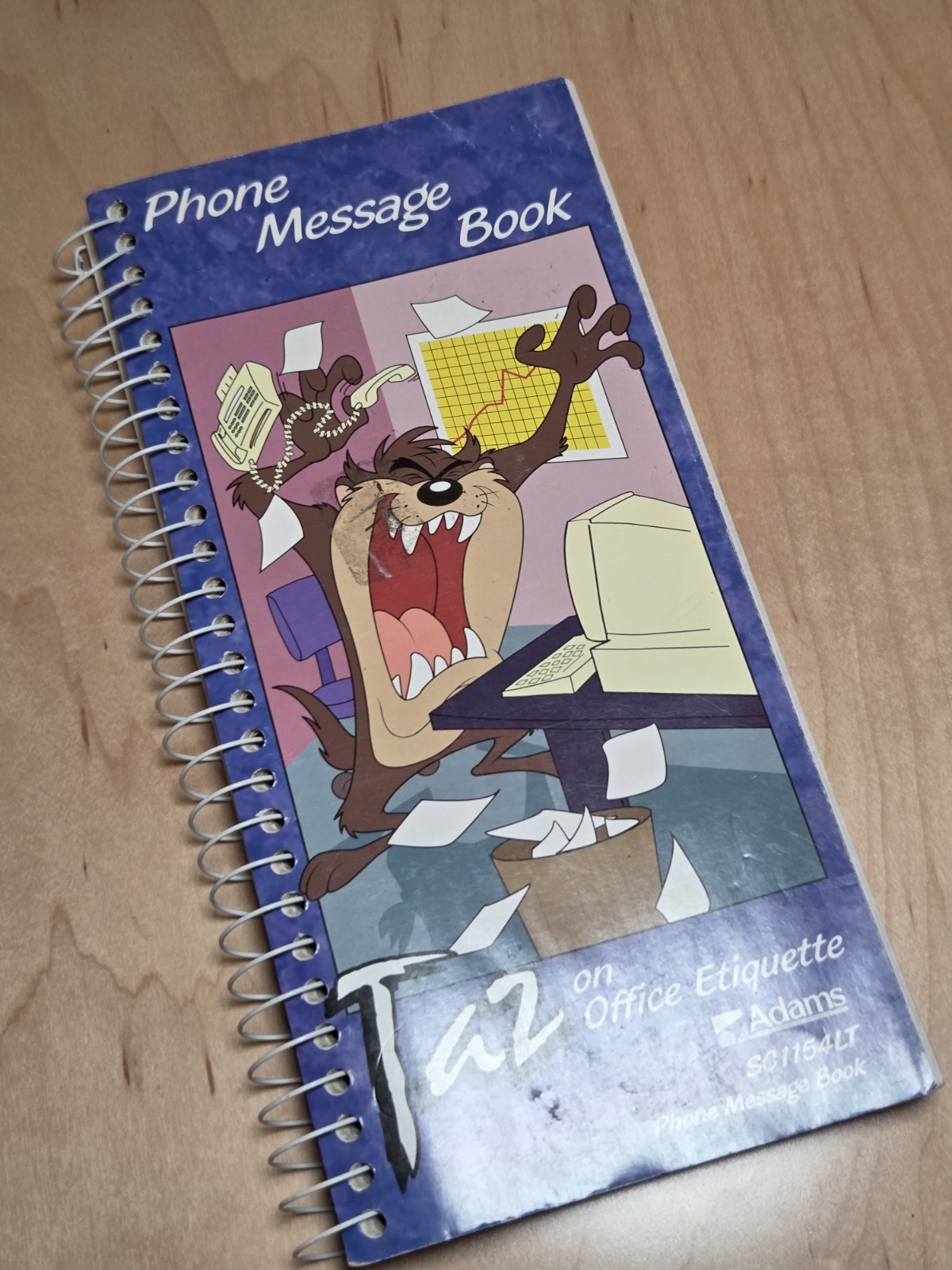 Taz Phone Message Book Adams SC1154LT Vintage Retro Looney Tunes