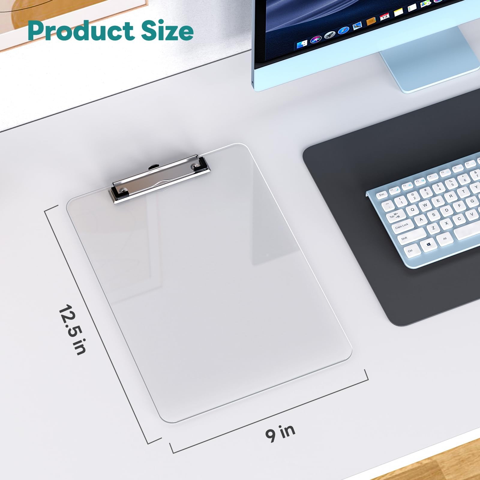 Juvealoe A4 Plastic Clipboard, 8.5 x 11 Clear Clip Board, 2 Pack 2 Pack,