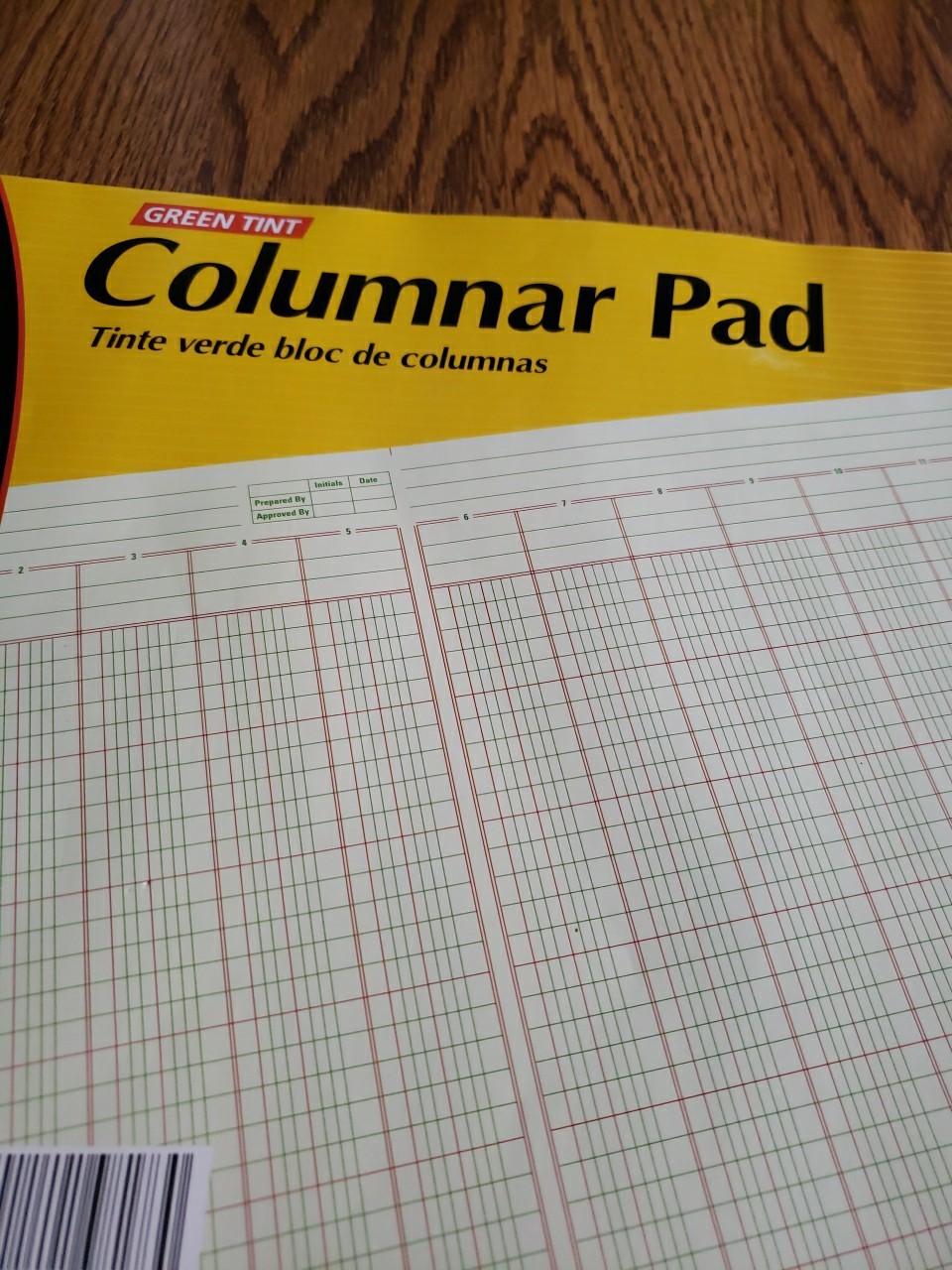 Office Max Green Tint Columnar Pad 13 Columns 11″ x 16 3/8″, 50-Sheets 2005 New