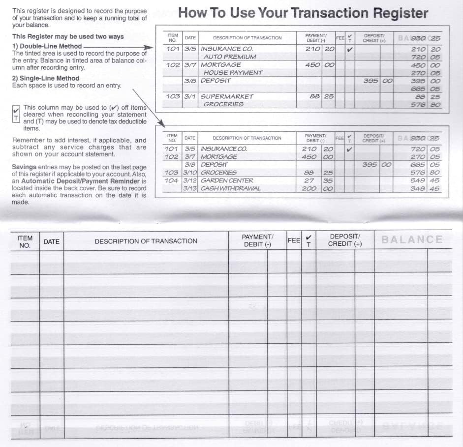 12 PCS Check registers for Personal Checkbook, Upgrade Checkbook Register and tr
