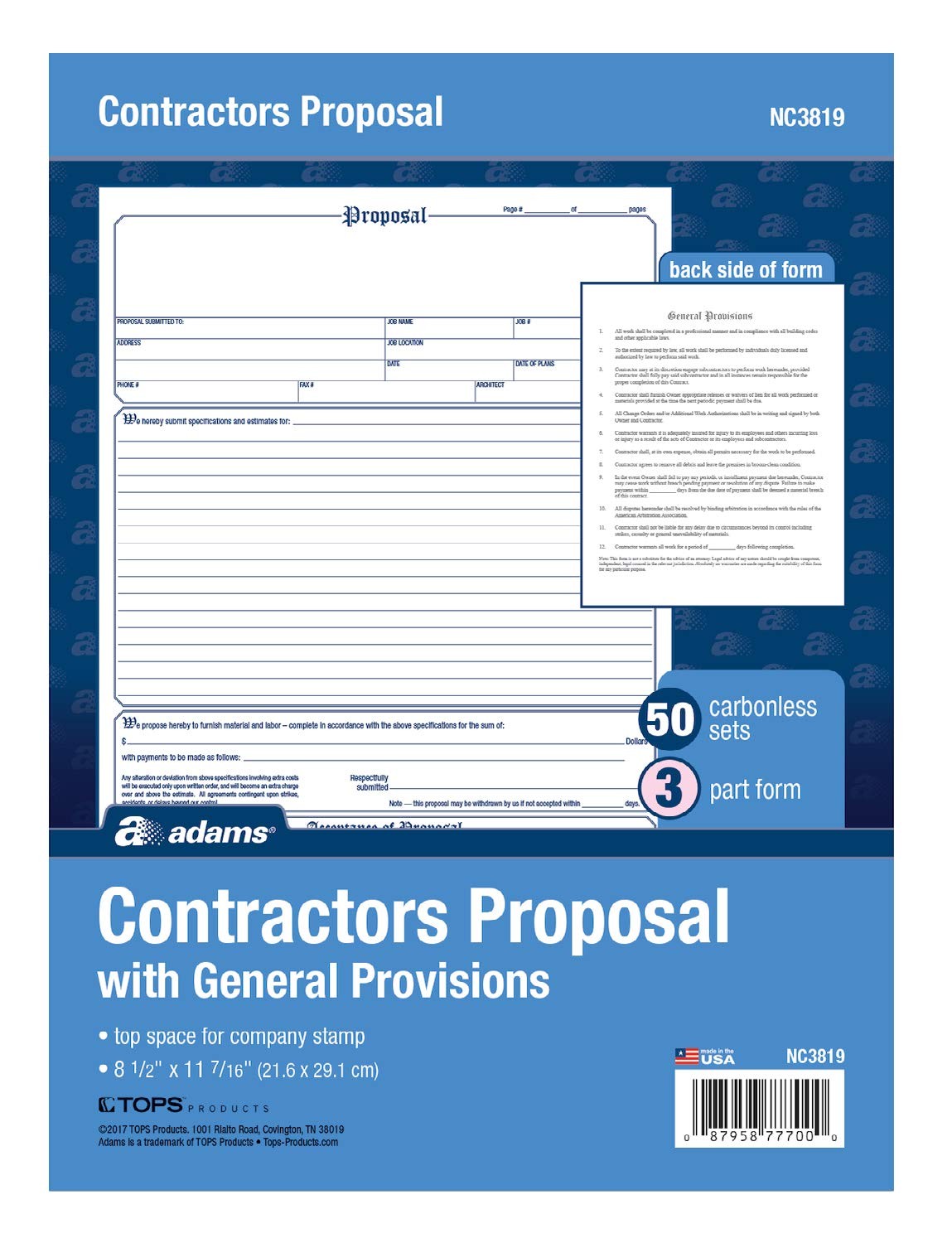 50-Pack Contractors White Canary Pink NC3819 11.44 Inch White Proposal