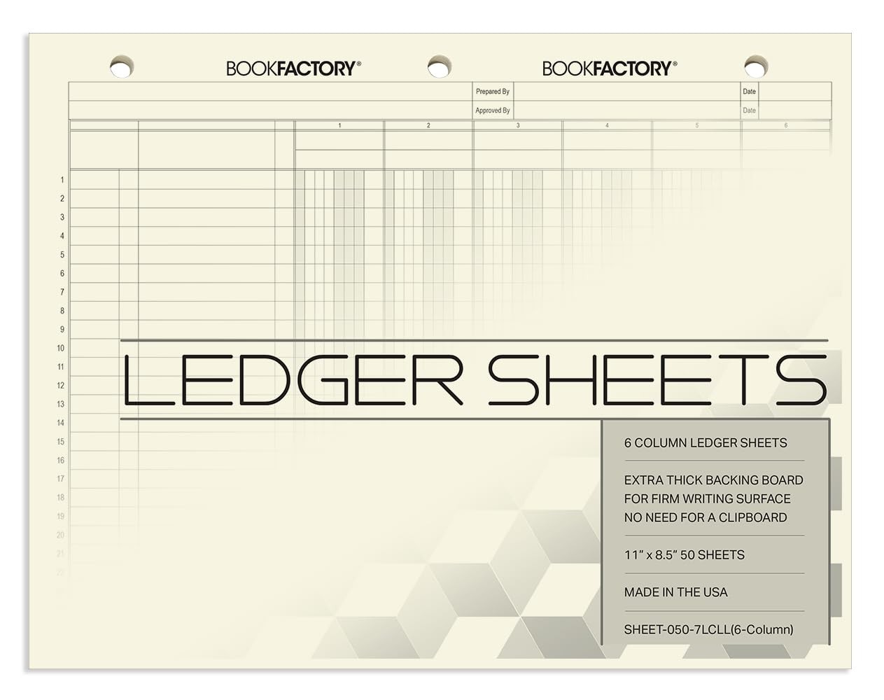 BookFactory Ledger Sheets / 6 Column Accounting Ledger Columnar (Six Columns) Lo