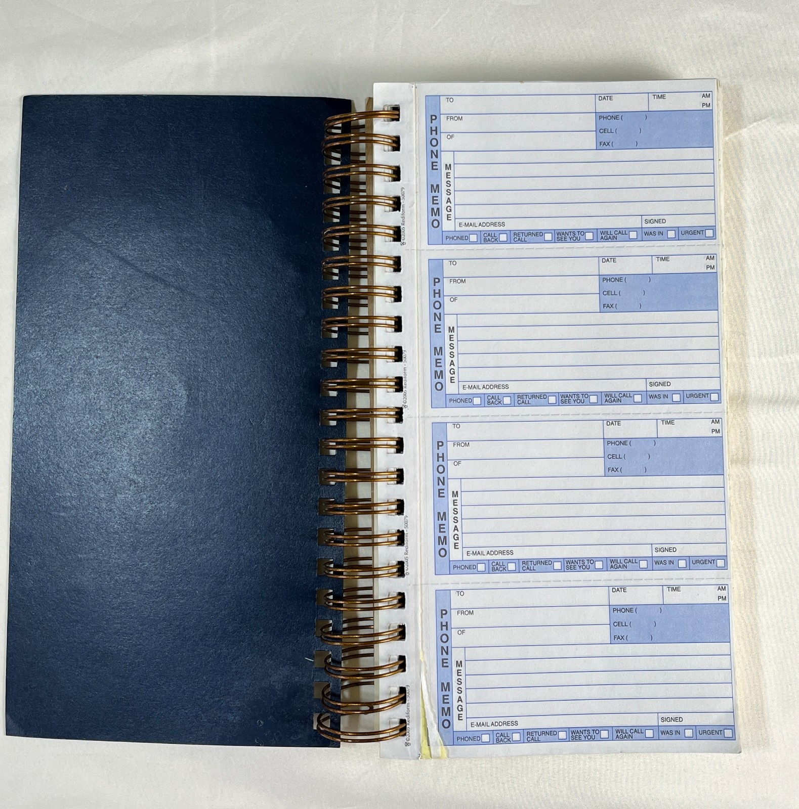 Vintage Rediform Gold Standard TELEPHONE MESSAGE BOOK – Spiral Wire Bound