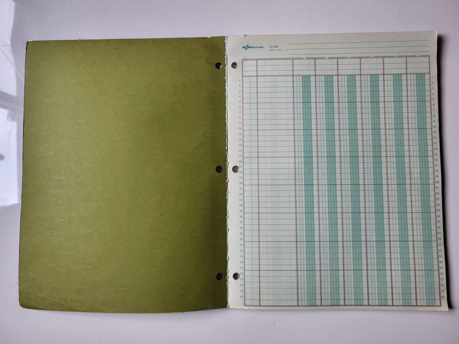 National Brand Vintage 6 Column Analysis Pad 45-506 Lithographed Lines