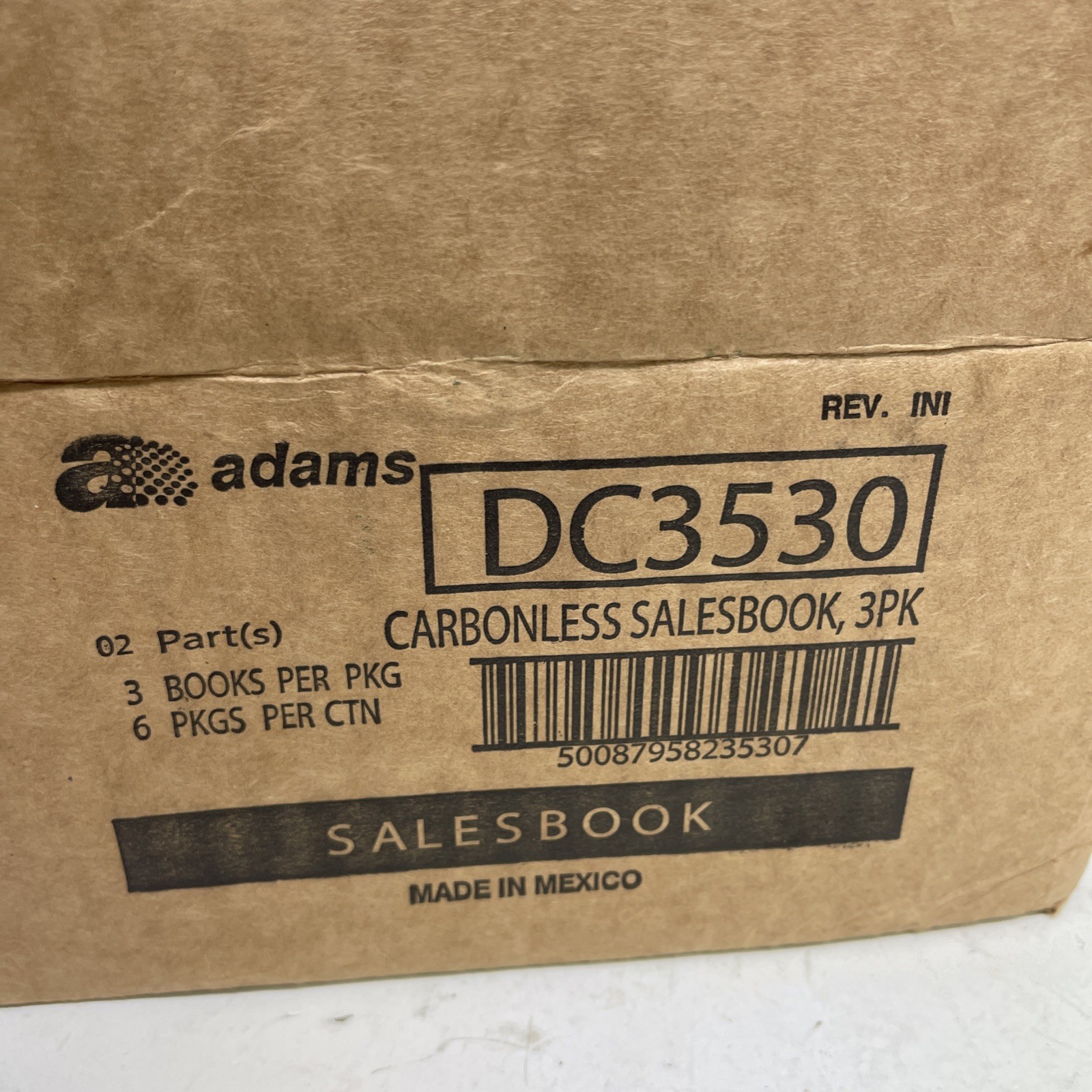 Case of 18 Adams General Purpose Sales Book Carbonless 2-Part White New