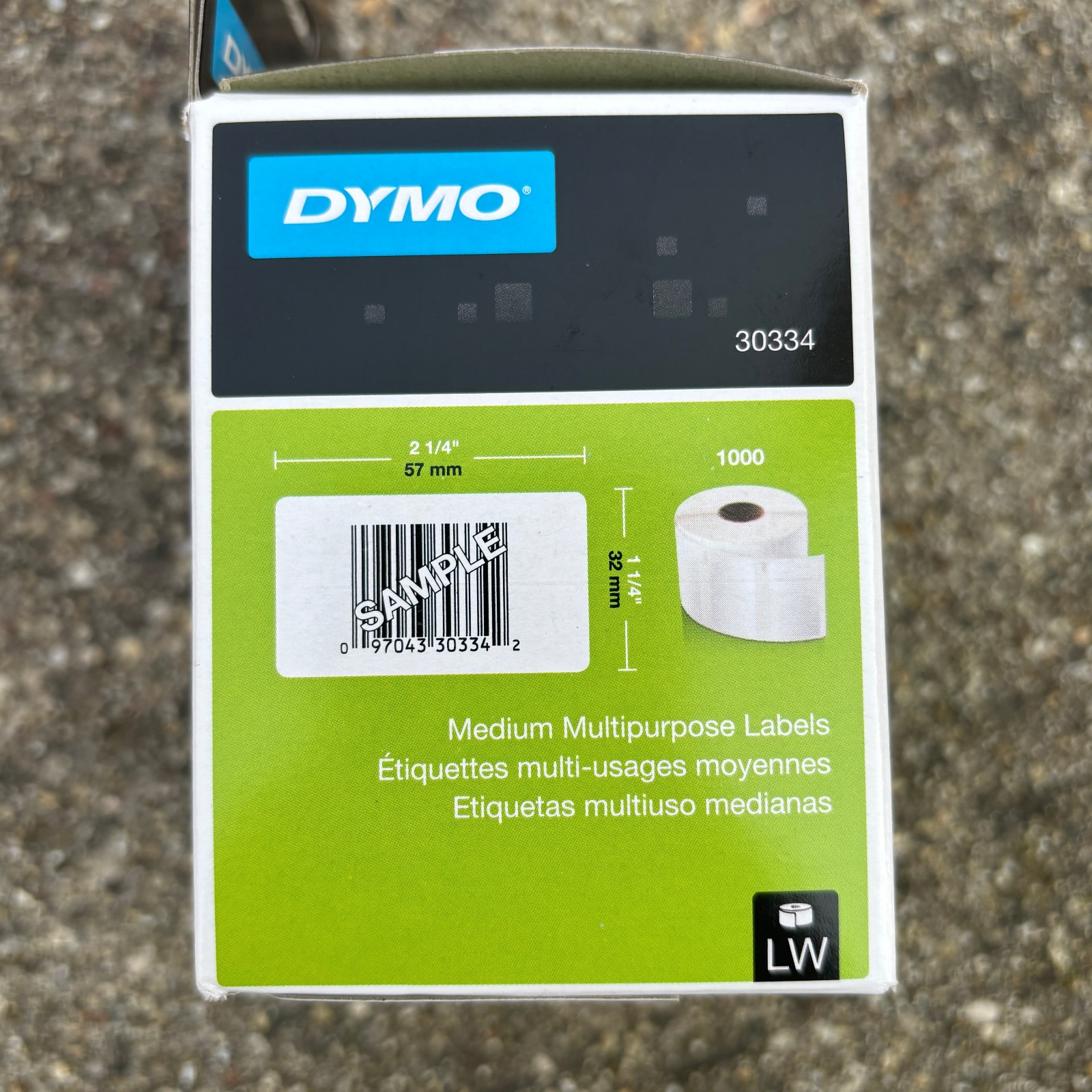 DYMO LabelWriter Address Labels 1 1/4 x 2 1/4 White 1000 Labels/Roll 30334