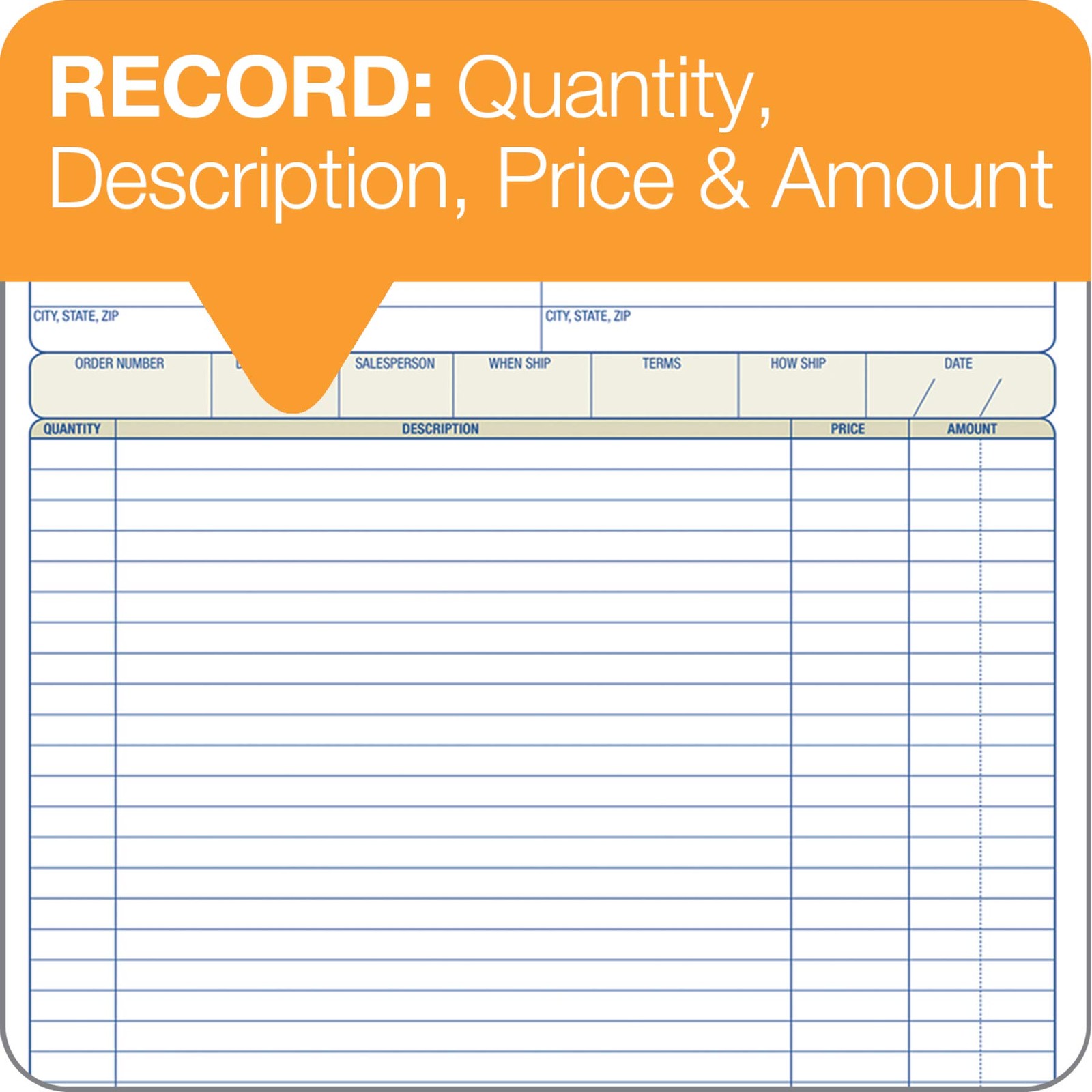 Adams Order Book, 2-Part, Carbonless, White/Canary, 8-3/8 x 1 Pack, Multi