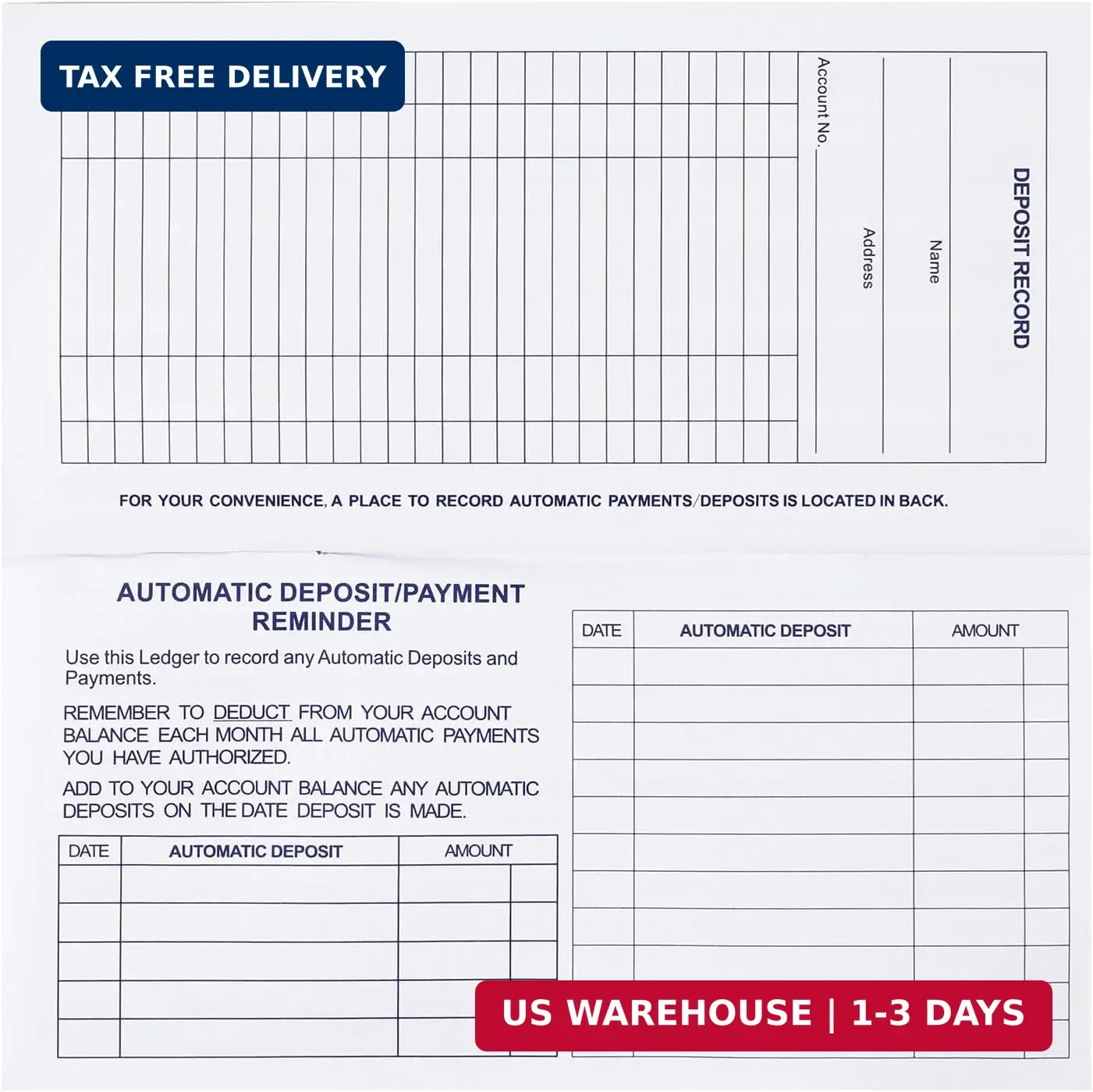 20 Pack Checkbook Register Check Registers for Personal Blank Ledger Transaction