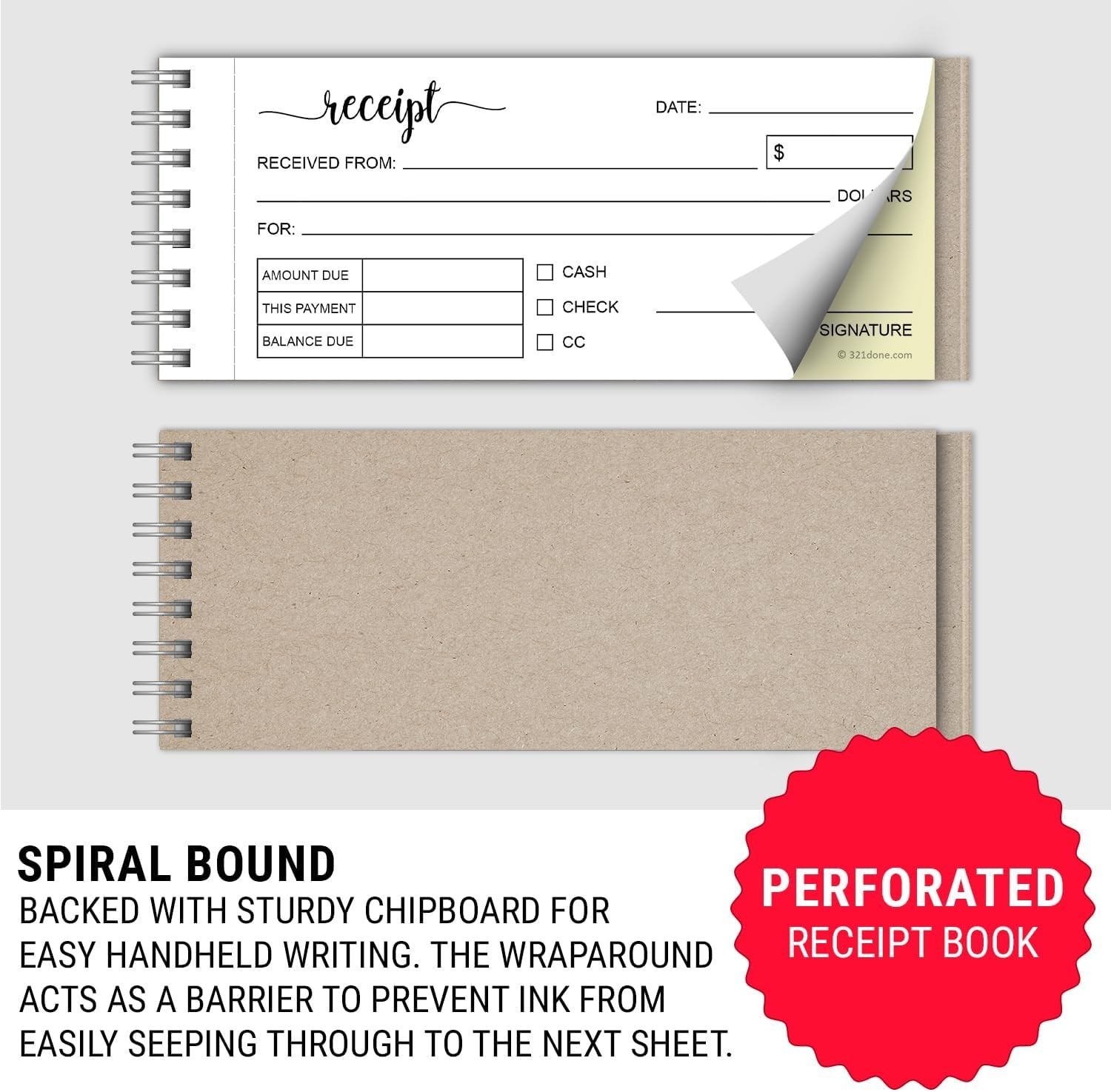 2-Pack Carbon Copy Receipt Book Set