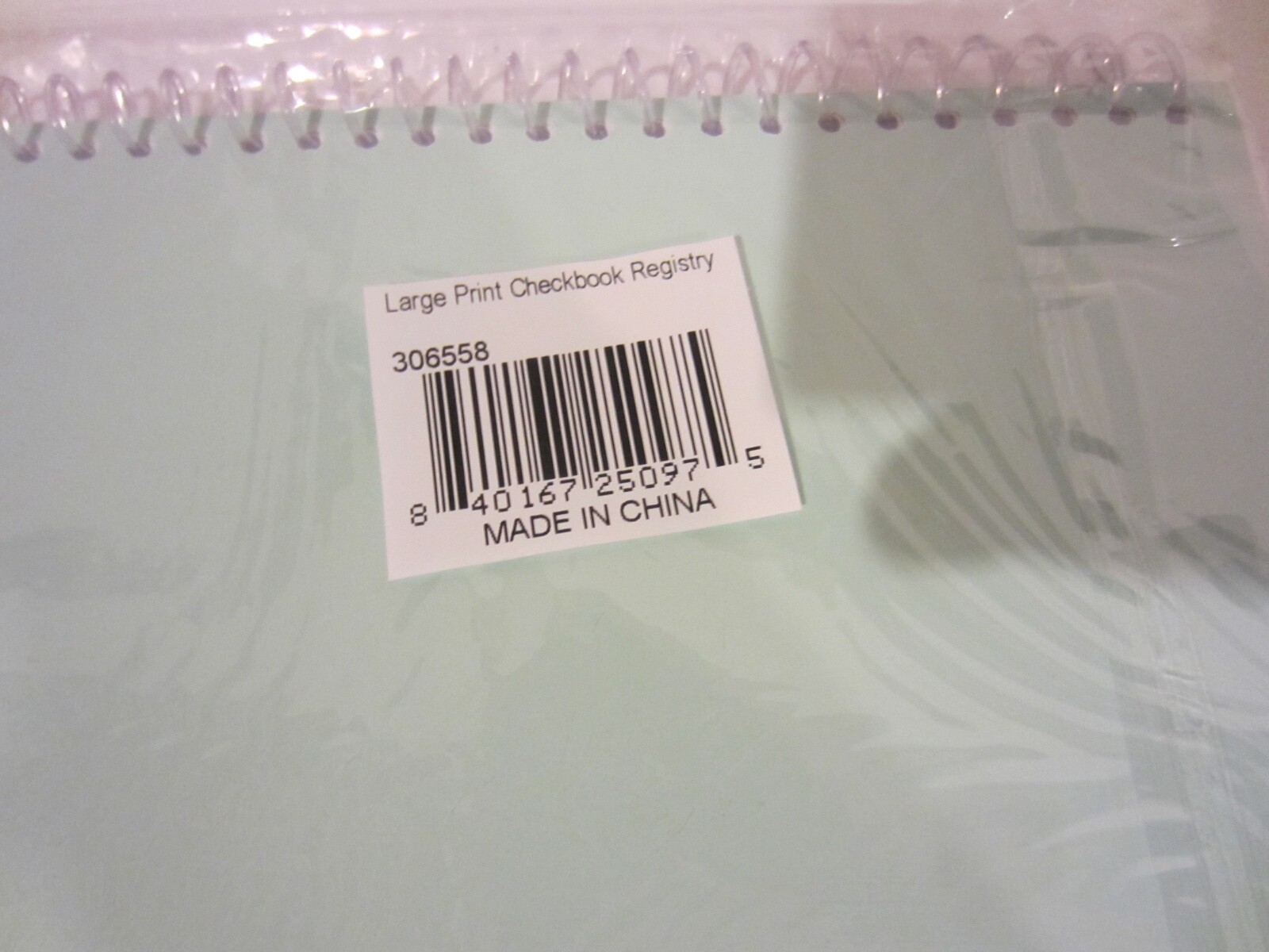 Jumbo Print Check Registry-Spiral Bound- NIB (4BK)