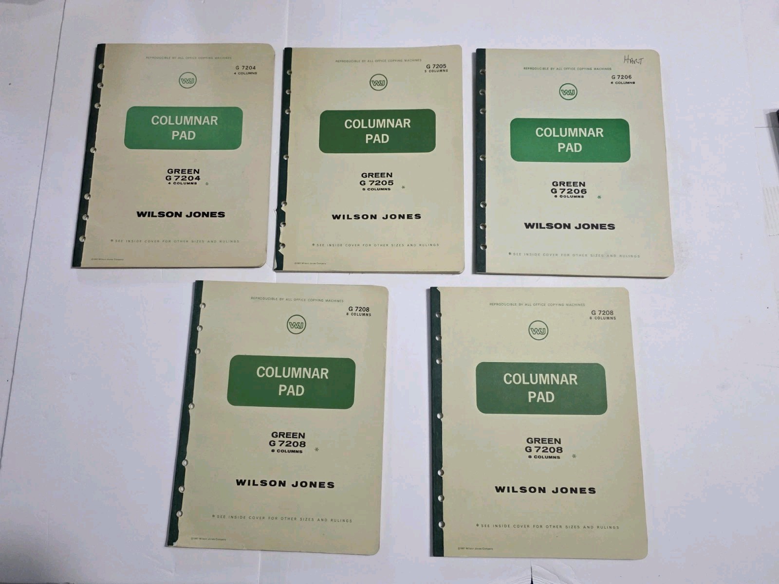 Vintage 1967 Wilson Jones Columnar Pad Lot Of 7 G7204 G7205 G7206 G7208