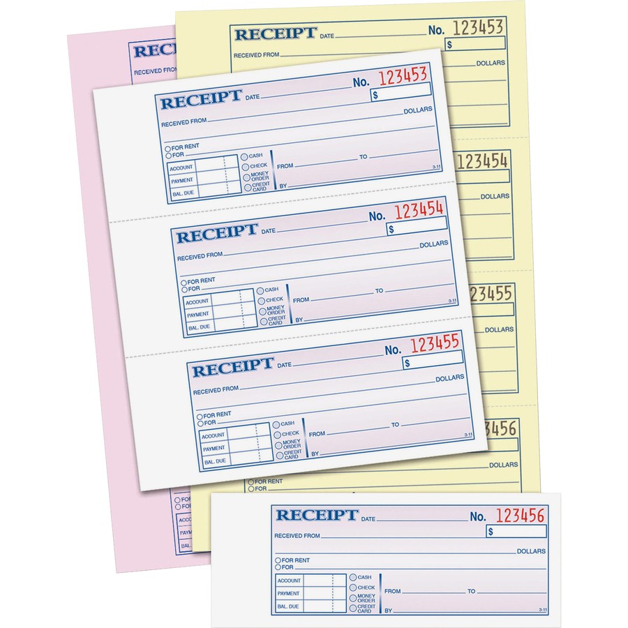 Adams TC1182 Tape Bound Money/Rent Receipt Book 100 Sheets
