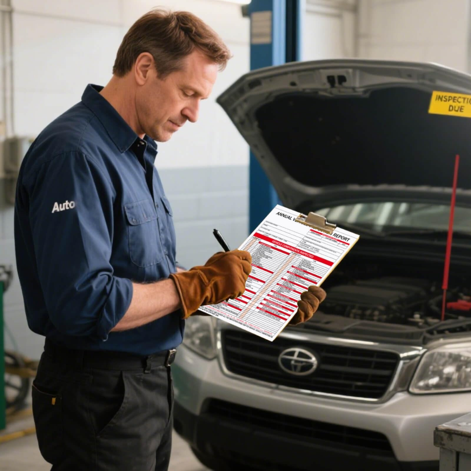 20-Pack Annual Vehicle Inspection Report Forms with Red FMCSA Aluminum Labels…