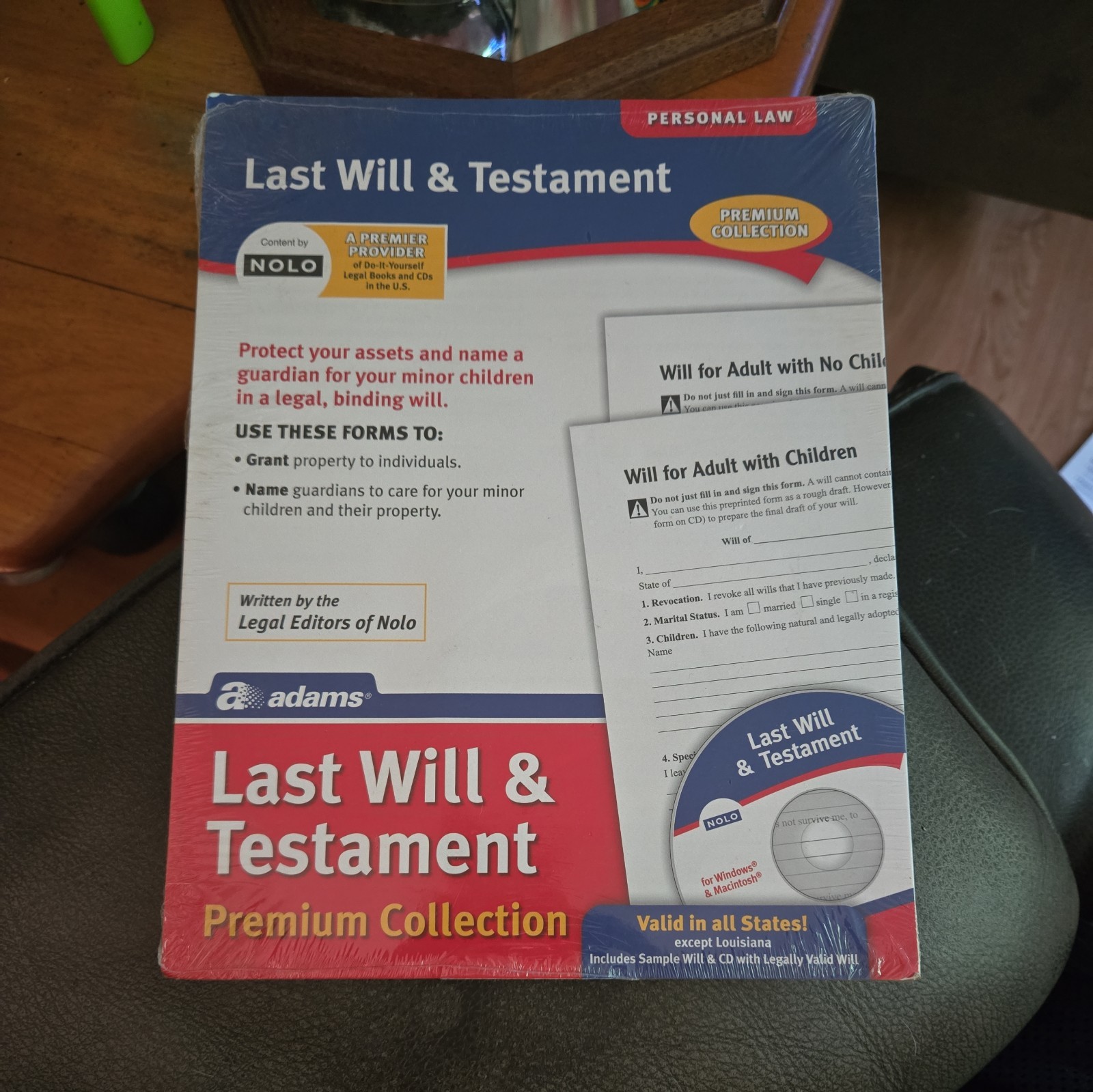 Adams Last Will And Testament Legal Document For Usa 50 States Instructions