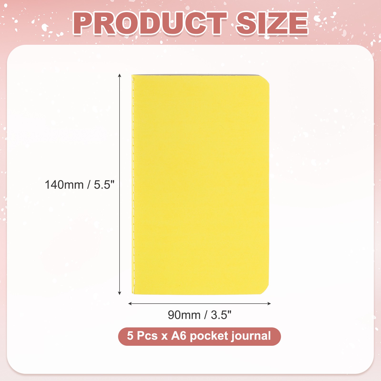 5 Pack A6 Notebook, A6 Journal Mini Notebook Pocket Kraft,Yellow