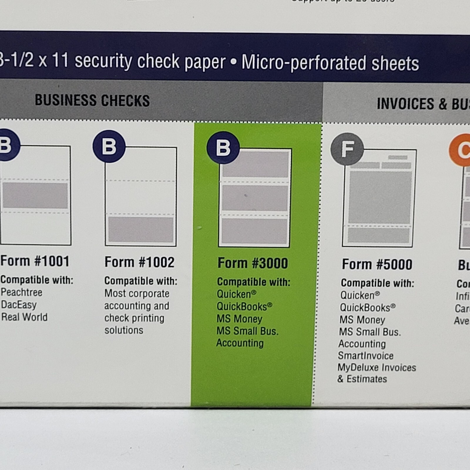 VersaCheck Security Business Check Refills 750 Standard Checks Form #3000
