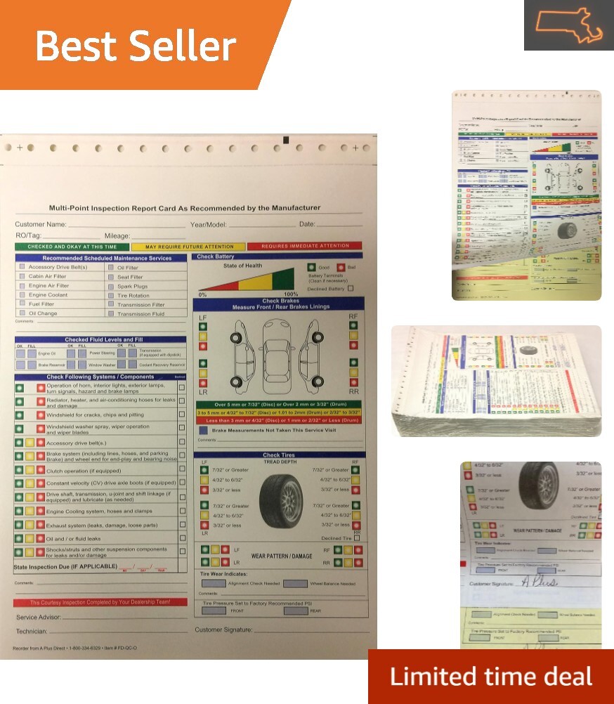 Versatile Vehicle Inspection: 2-Part Carbonless Forms for Any Make – Pack of 250