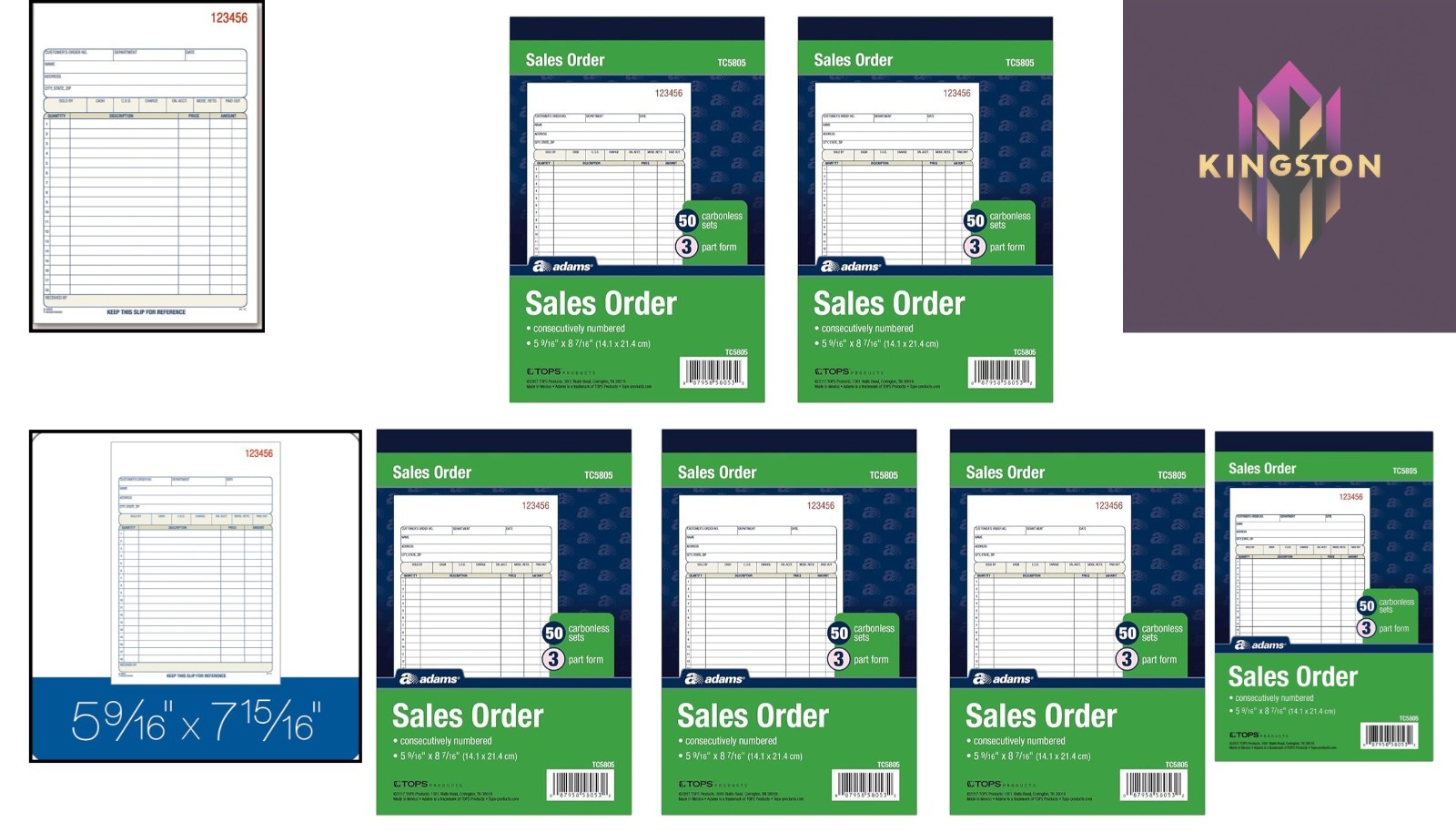 Compact 3-Part Carbonless Sales Order Books – 250 Sets Total for Businesses