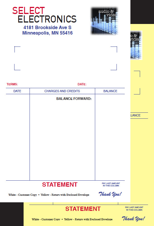 Printed Full Color Carbonless 2-Part Forms 8.5″ x 5.5″ Custom NCR Sets, 4C