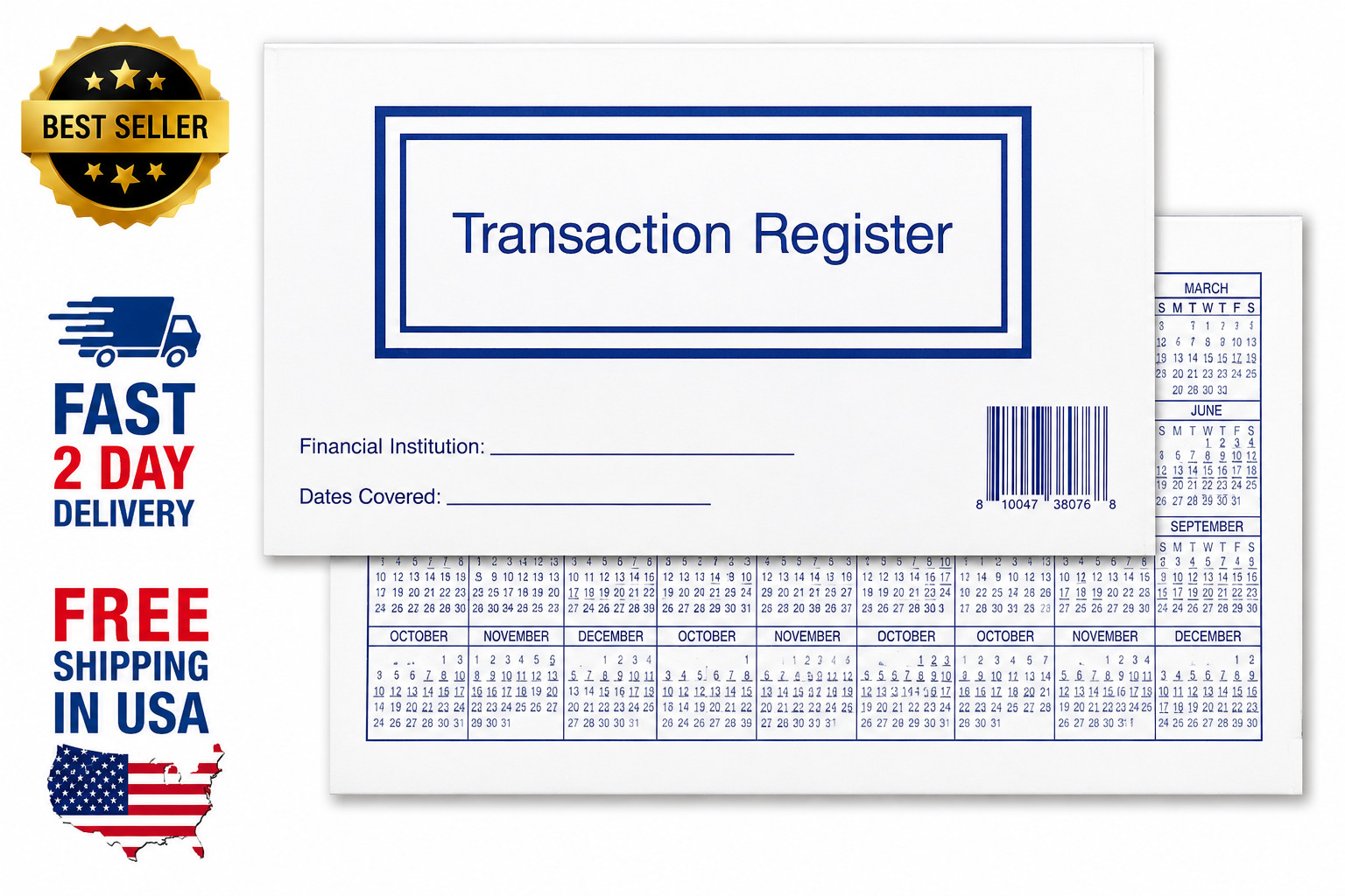 Checkbook Registers for Personal Checkbook, Transactions Ledgers, Pack of 10,…