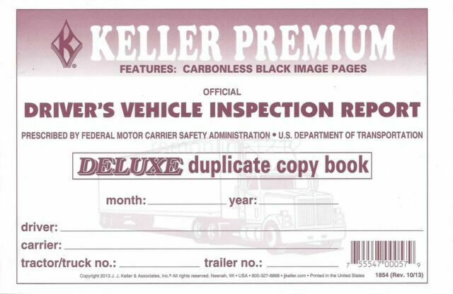 JJ Keller 115b Duplicate Detailed Drivers Vehicle Inspection Report