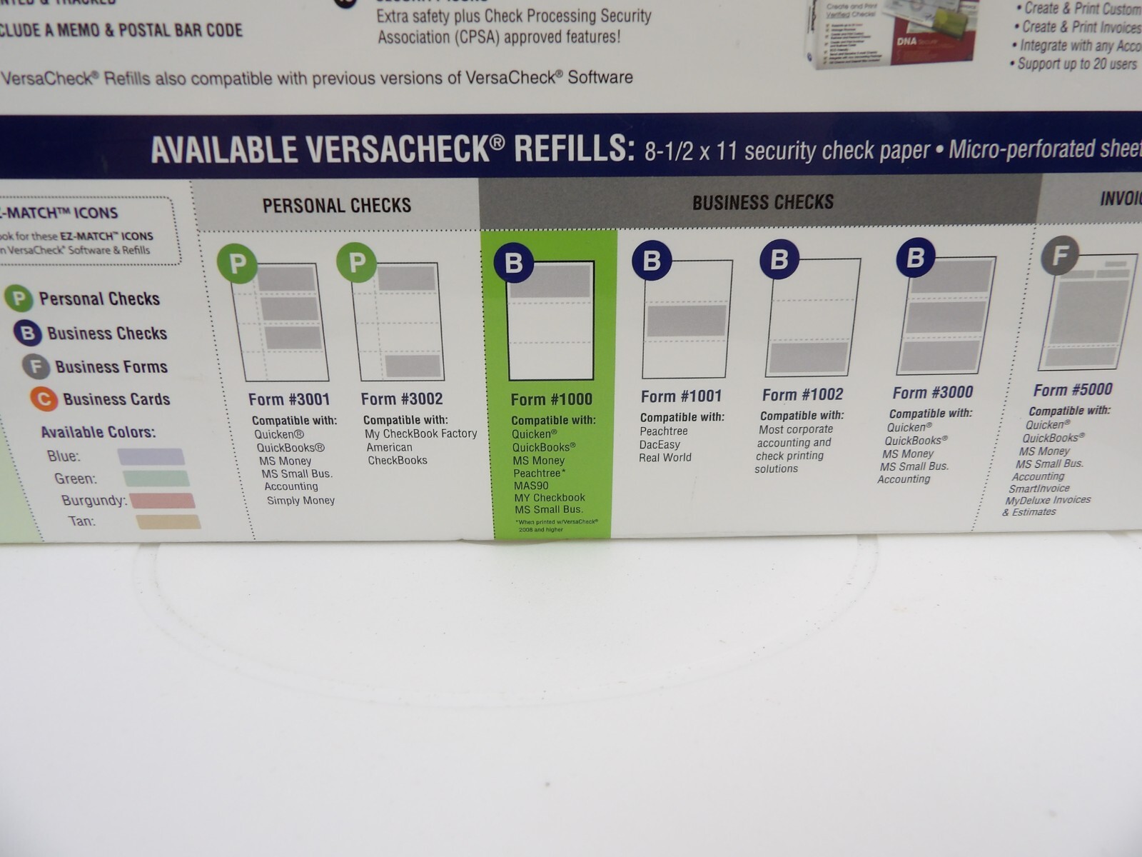 Versacheck Security Business Voucher Check Refill Form #1000 Unopened