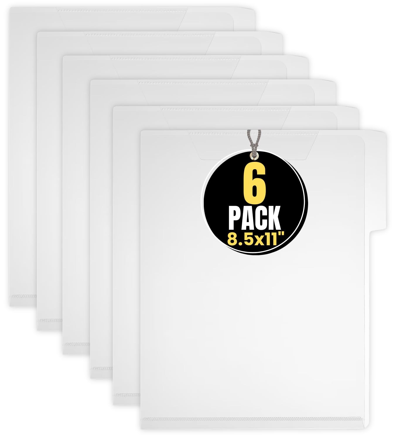 1InTheOffice Clear Plastic Folder Letter Size, Poly File 3 Tab,
