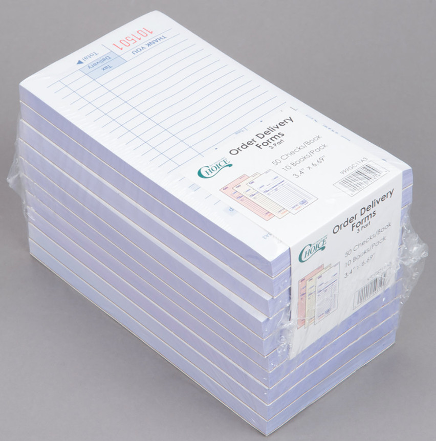 (100-Books) 3 Part White Carbonless Order Delivery Forms, 5000 Tickets Total