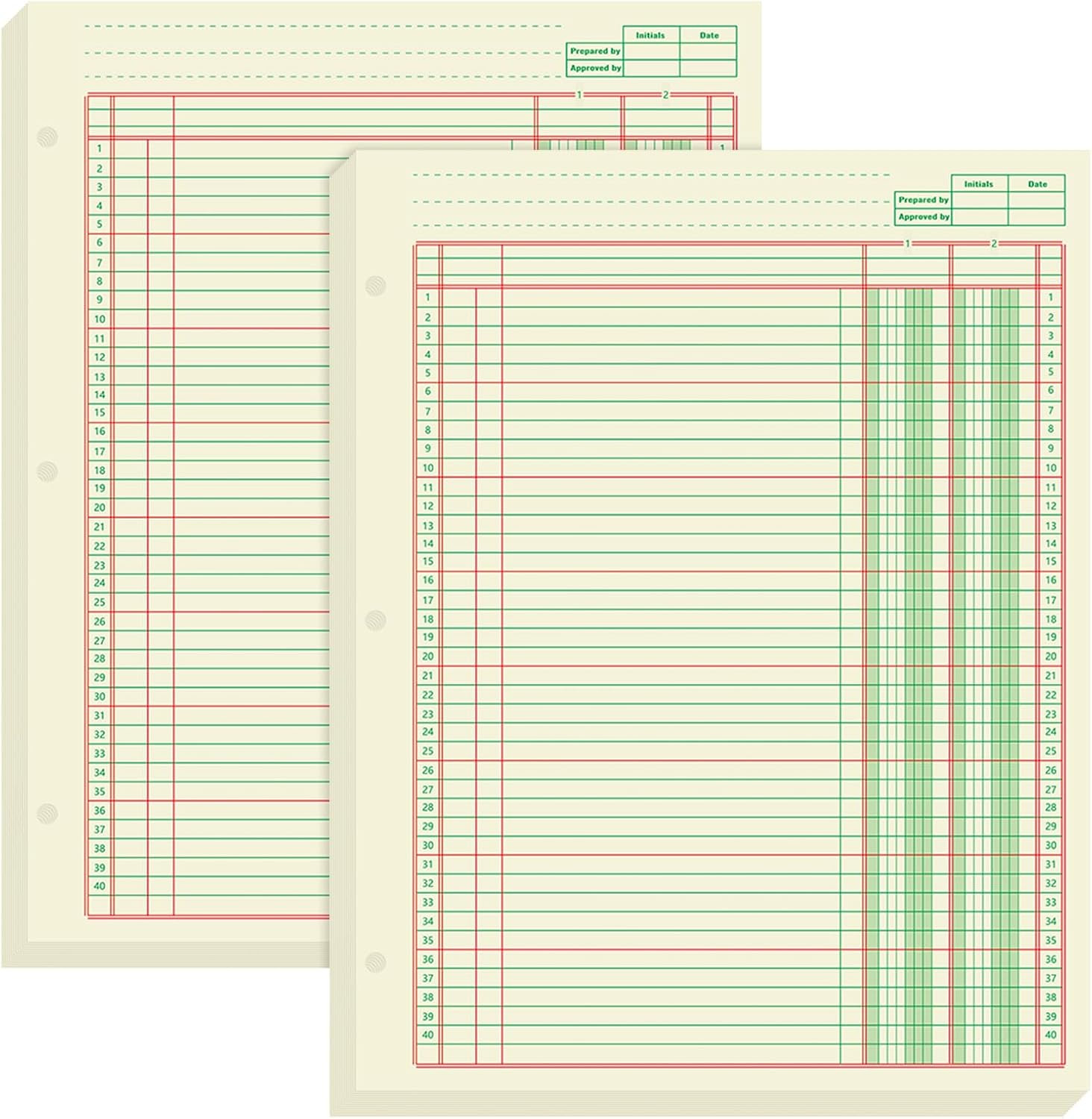 2 Pack 100 Sheets Columnar Pad Accounting Ledger Paper Accounting Ledger Book Gr