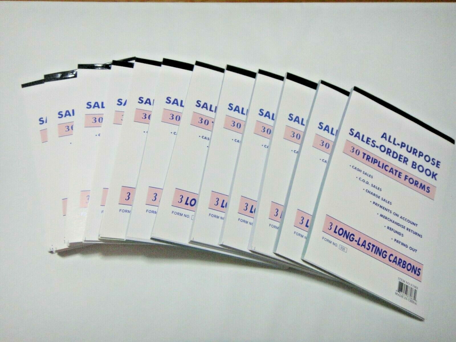3 part Sales Order Book Receipt Invoice Triplicate 30 sets forms 5.75″ X 8.50″