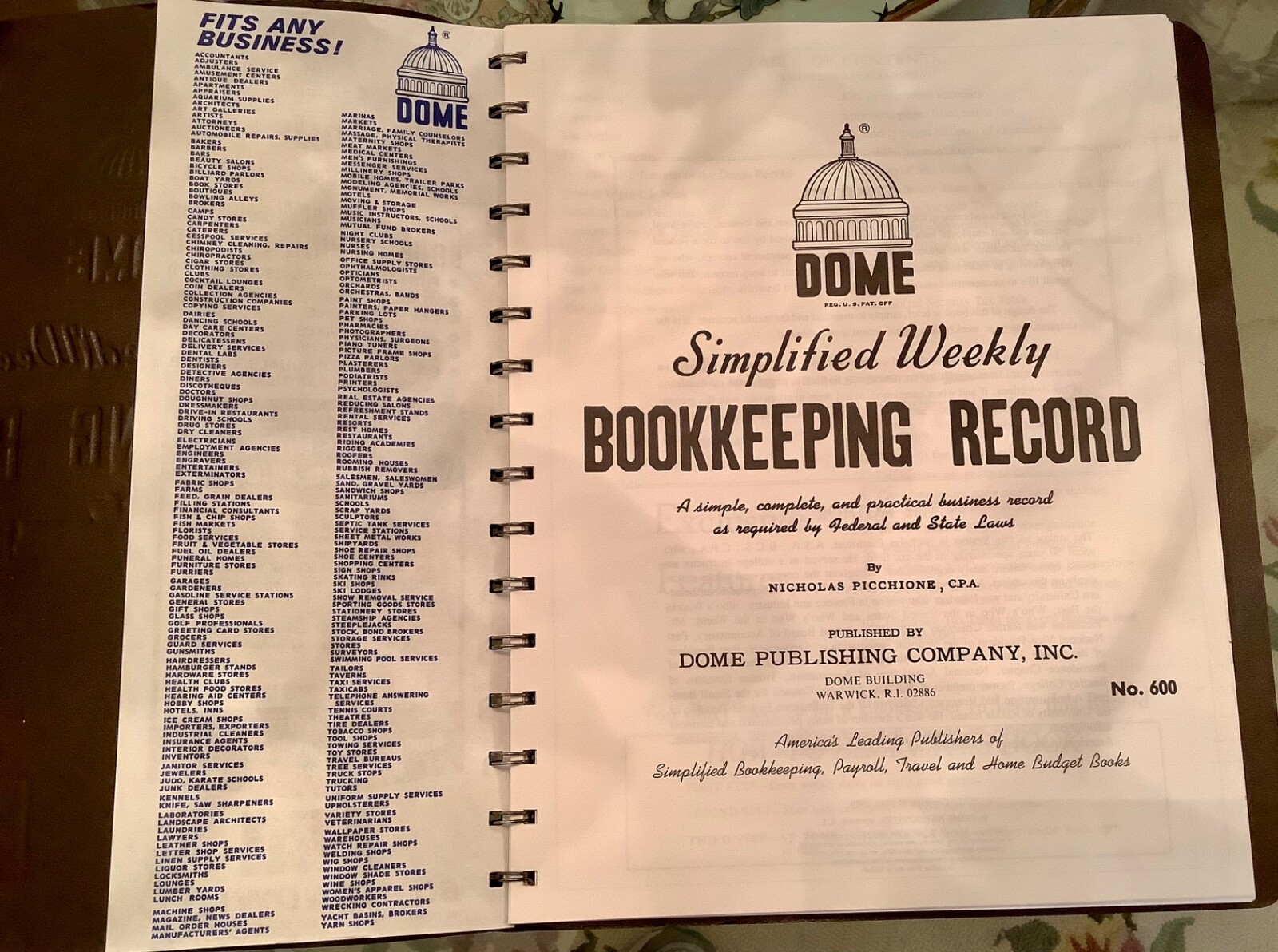 Vintage Dome Simplified Weekly Bookkeeping Record No 600 Unused Ledger Accounts