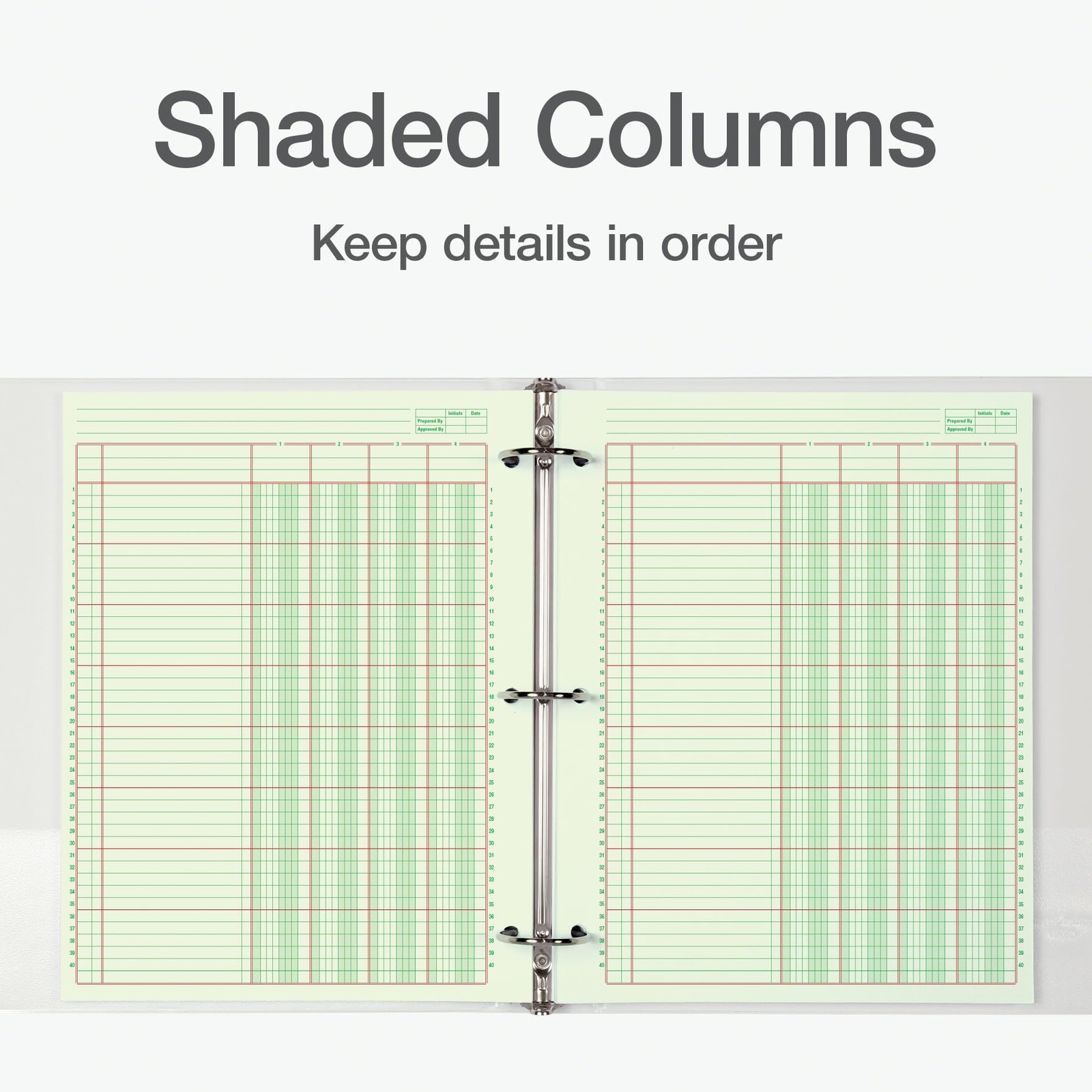 Adams Columnar Analysis Pad, 4 Column Ledger, 8.5″ x 11″, 100 Pages (50 Green